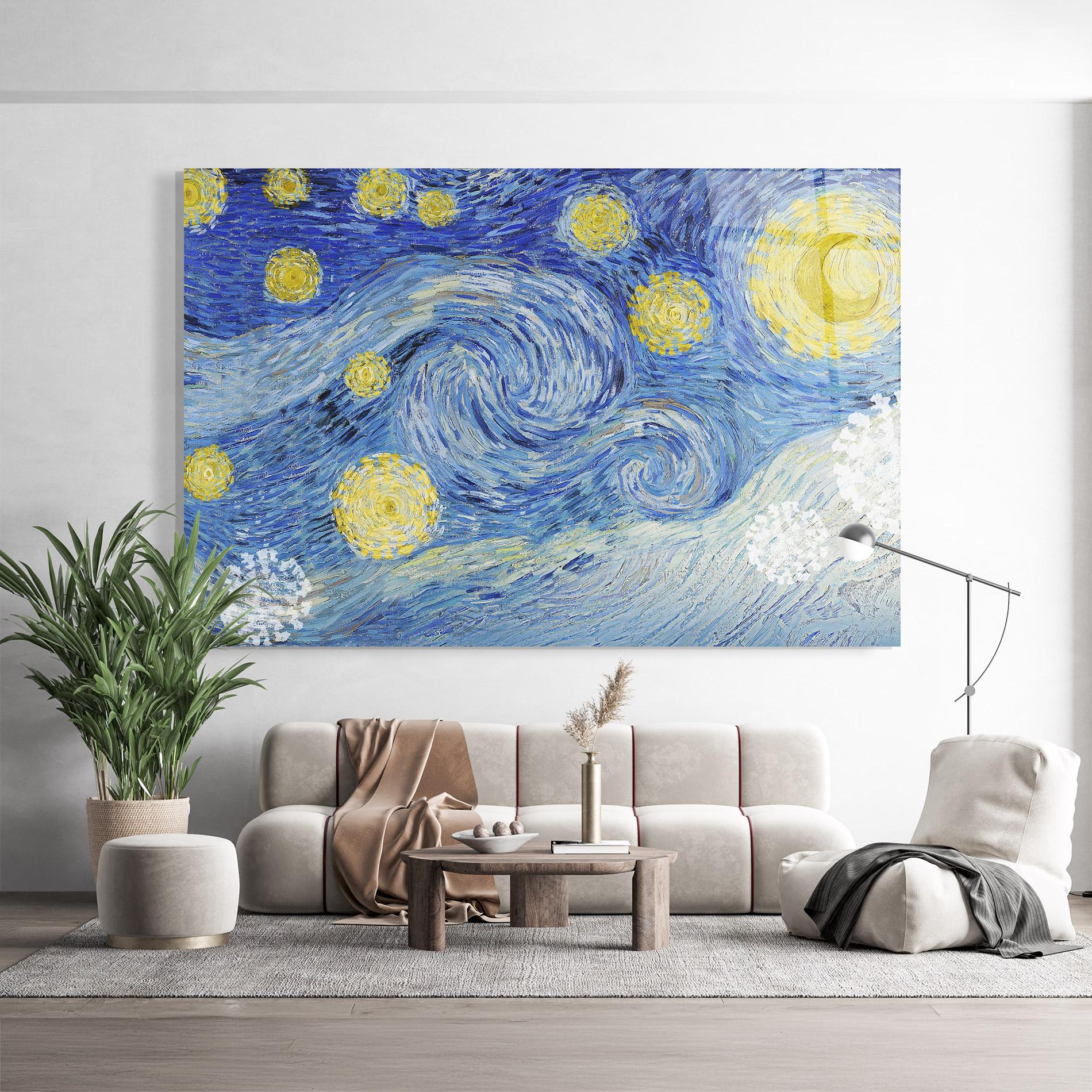 Üvegkép Van Gogh Starry Night mockup 9
