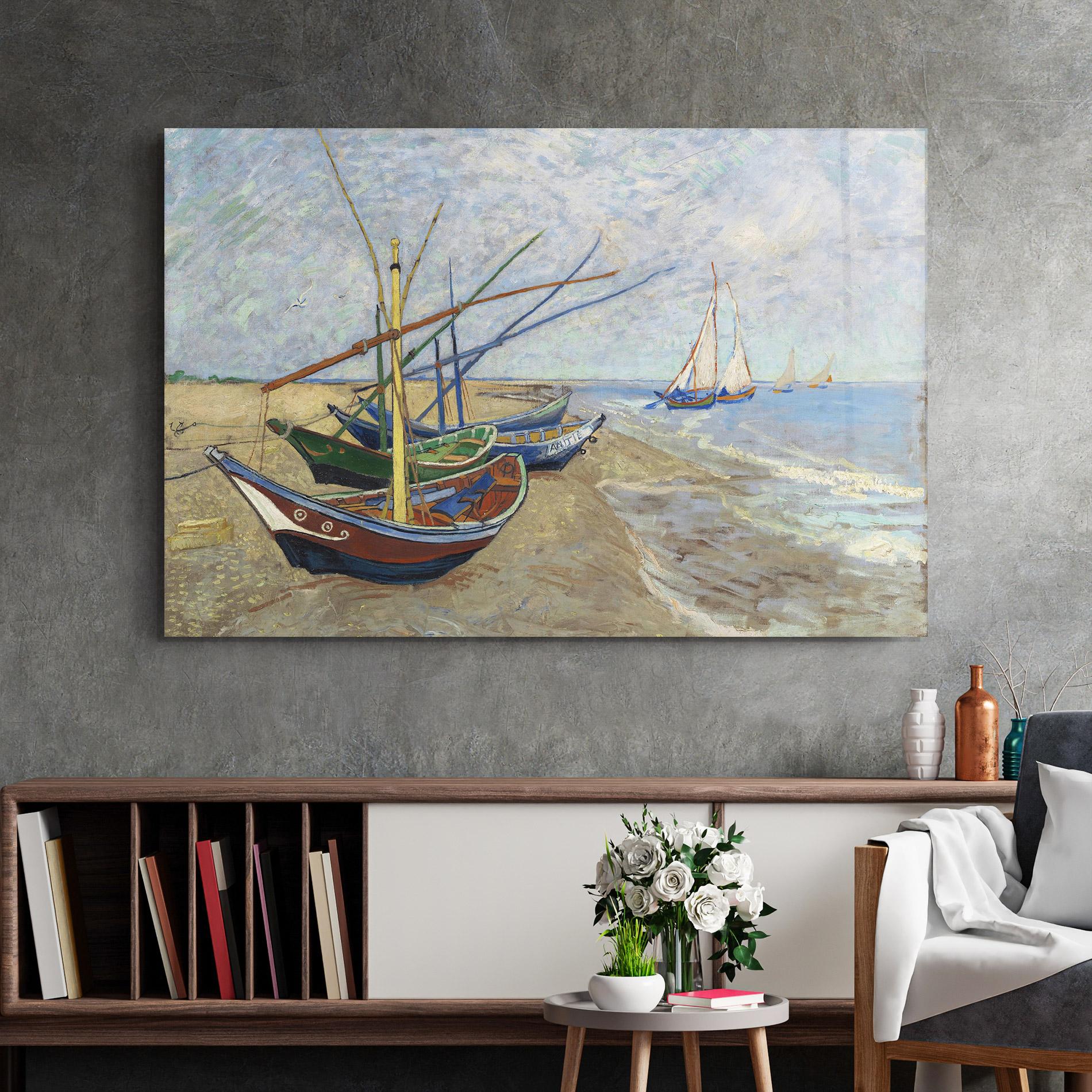 Üvegkép Boats Beach mockup 2