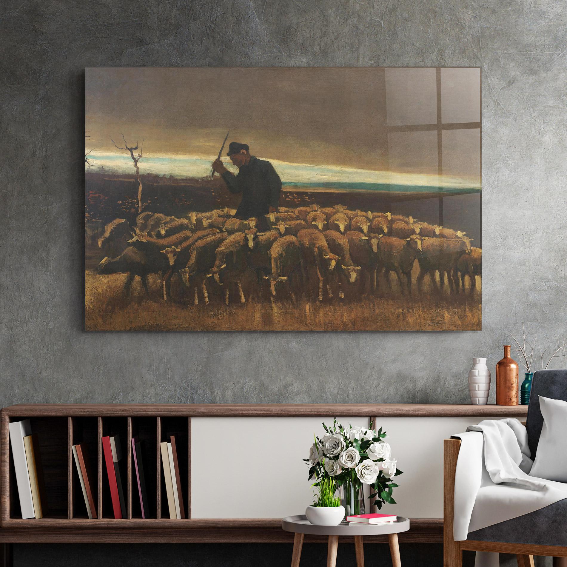 Üvegkép Flock Of Sheep mockup 2