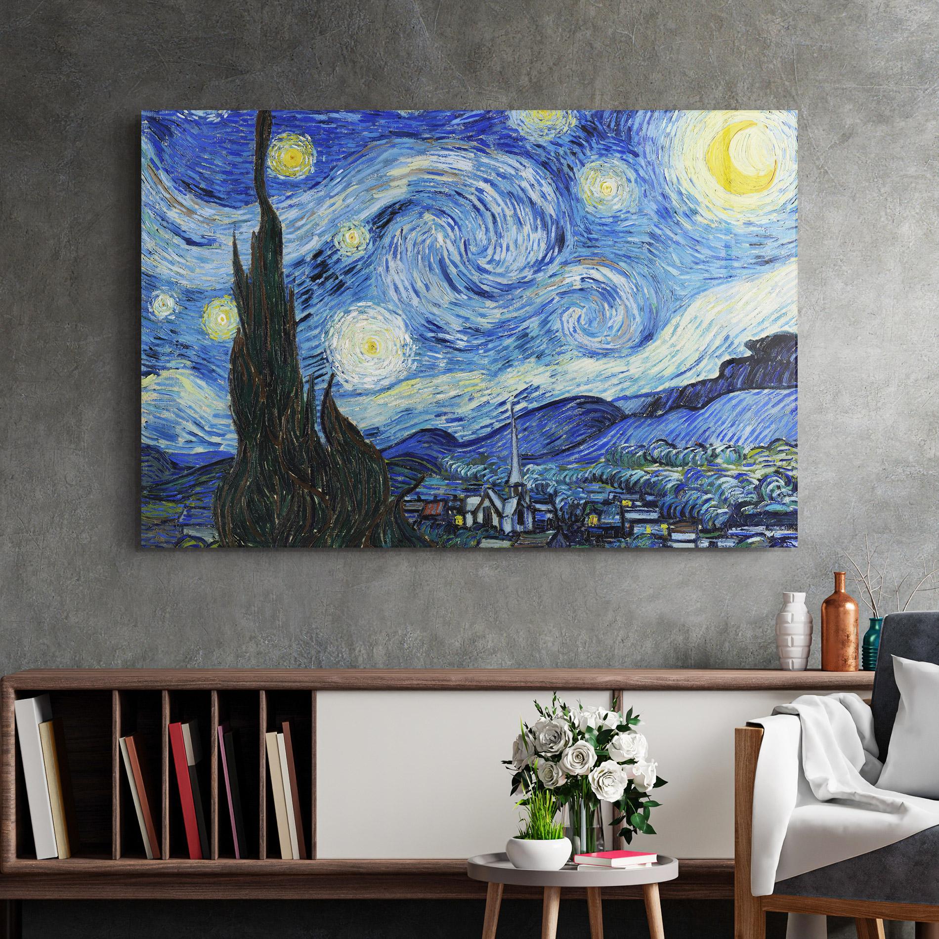 Üvegkép The Starry Night mockup 2
