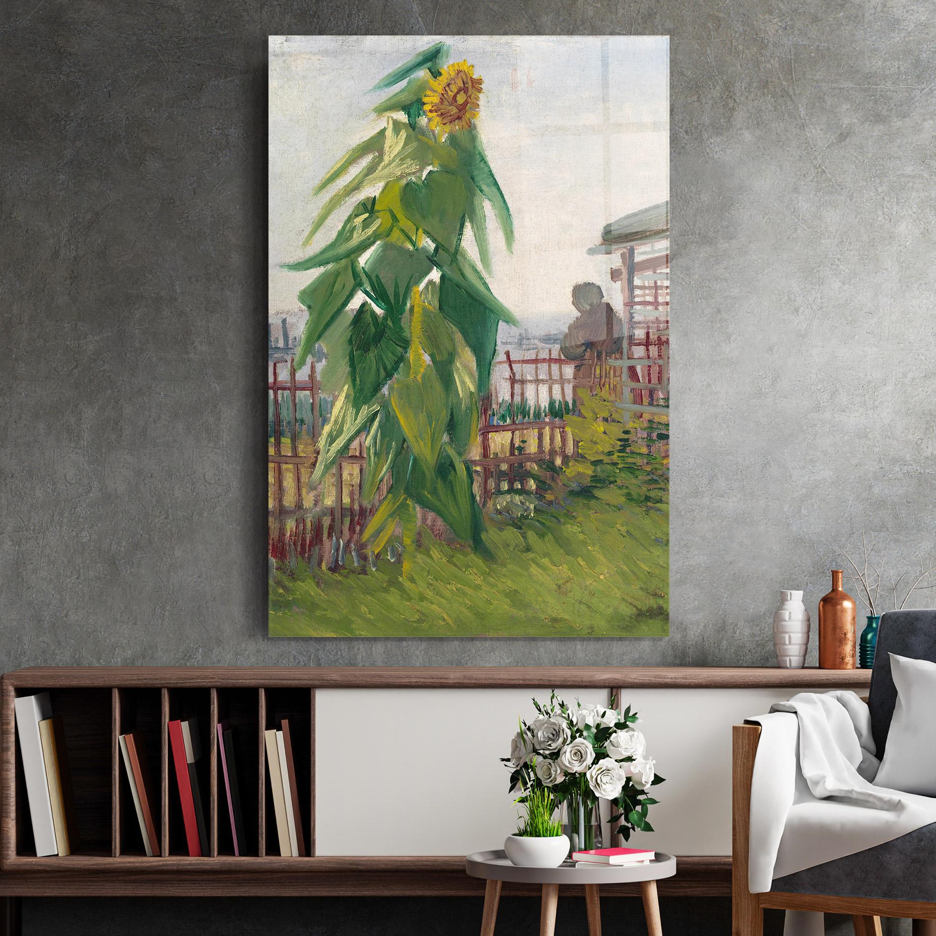Üvegkép Allotment With Sunflower mockup 2