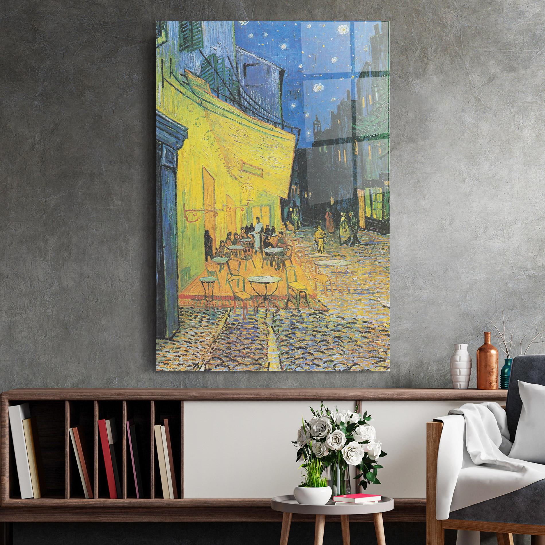 Üvegkép Cafe Terrace At Night mockup 2