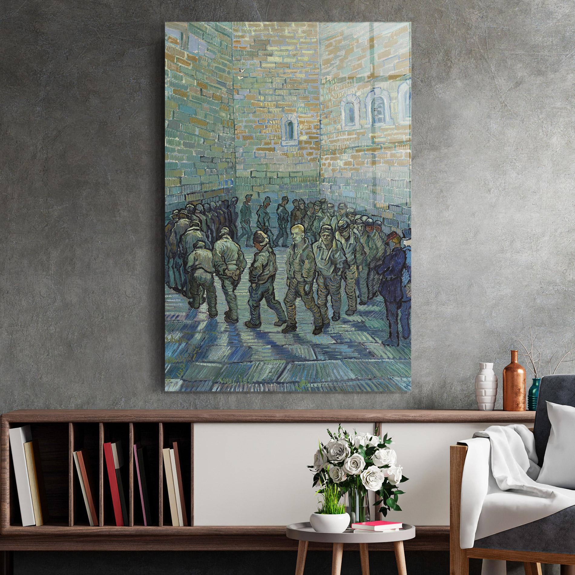 Üvegkép Prisoners Exercising mockup 2