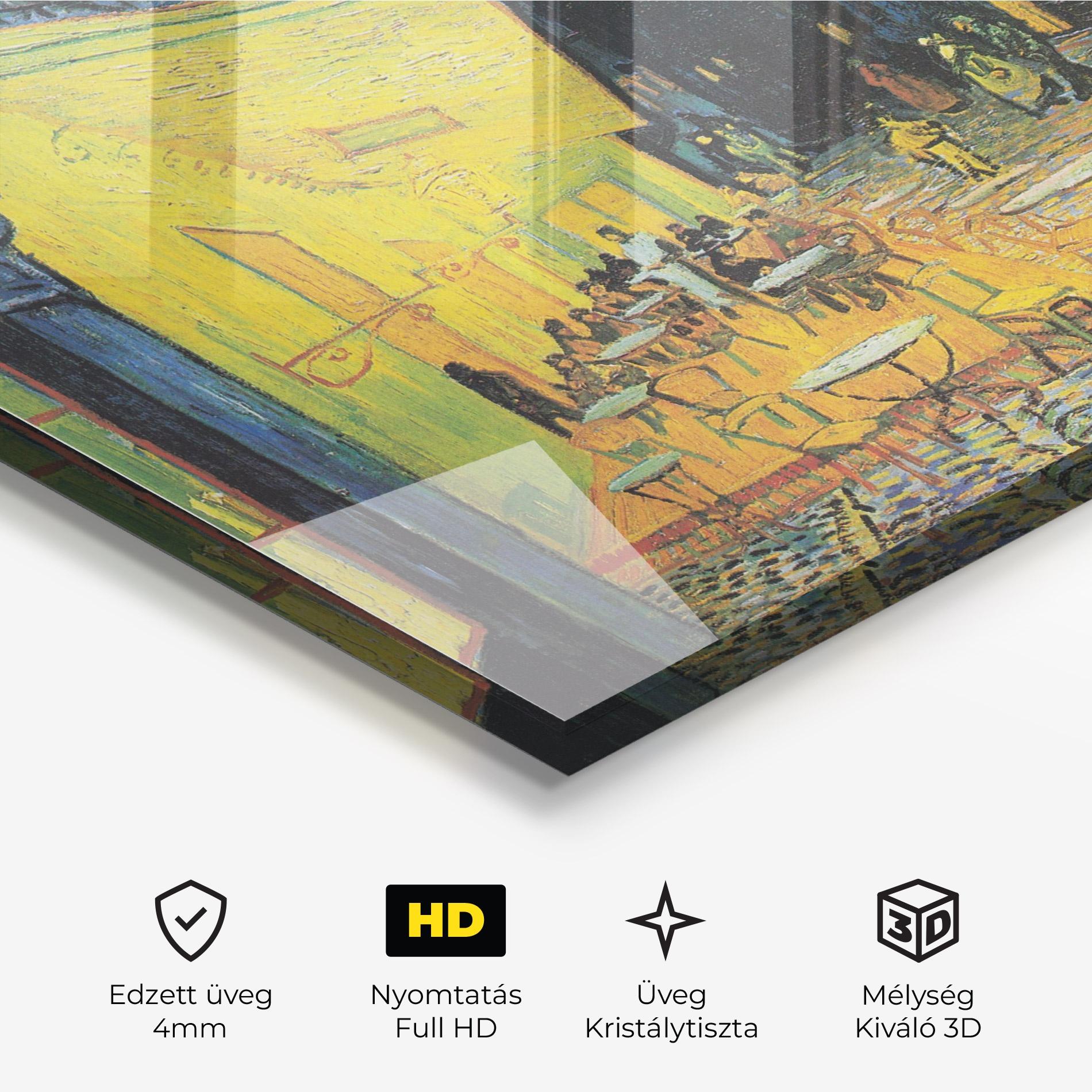 Üvegkép Cafe Terrace At Night mockup 3