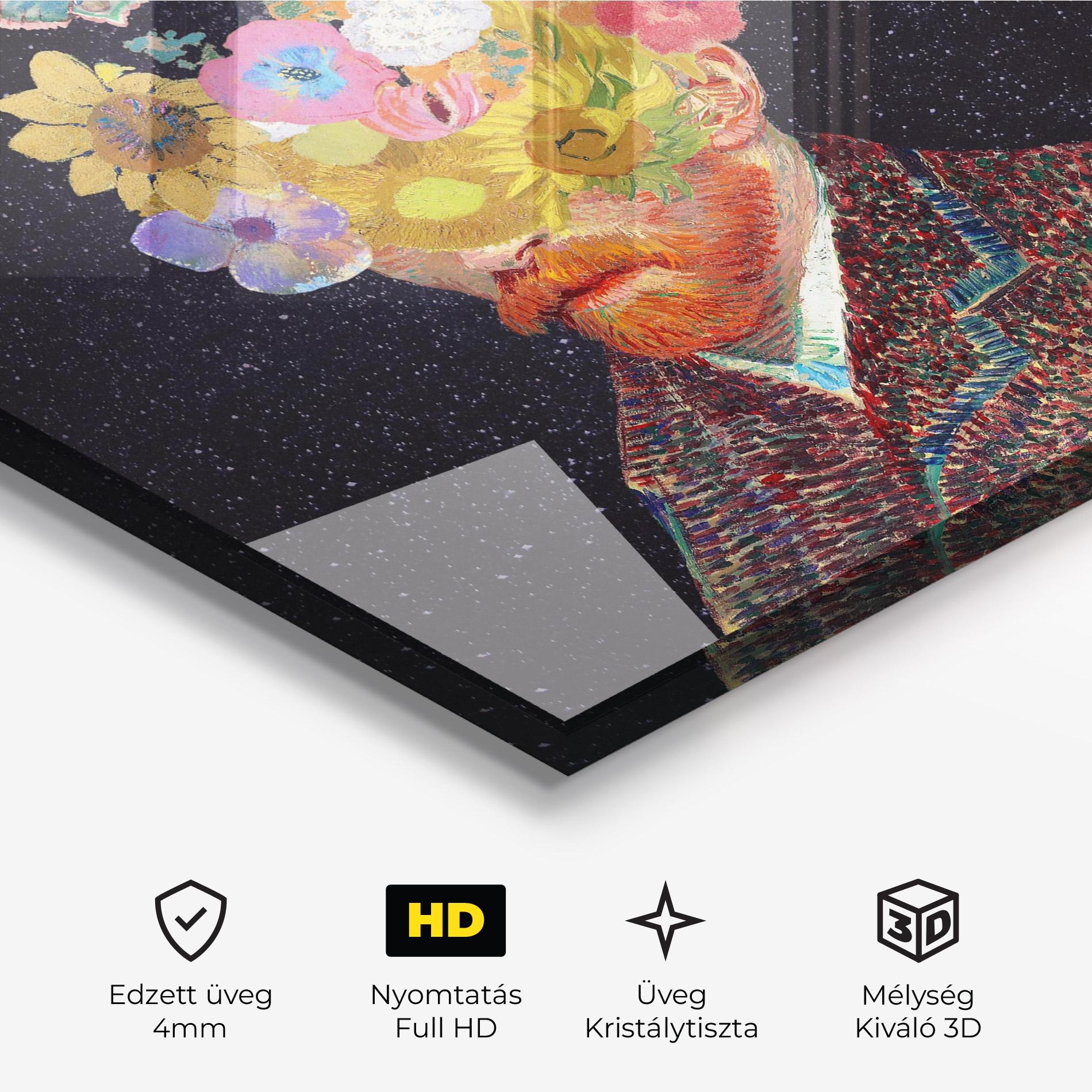 Üvegkép Flower Self Portrait mockup 3