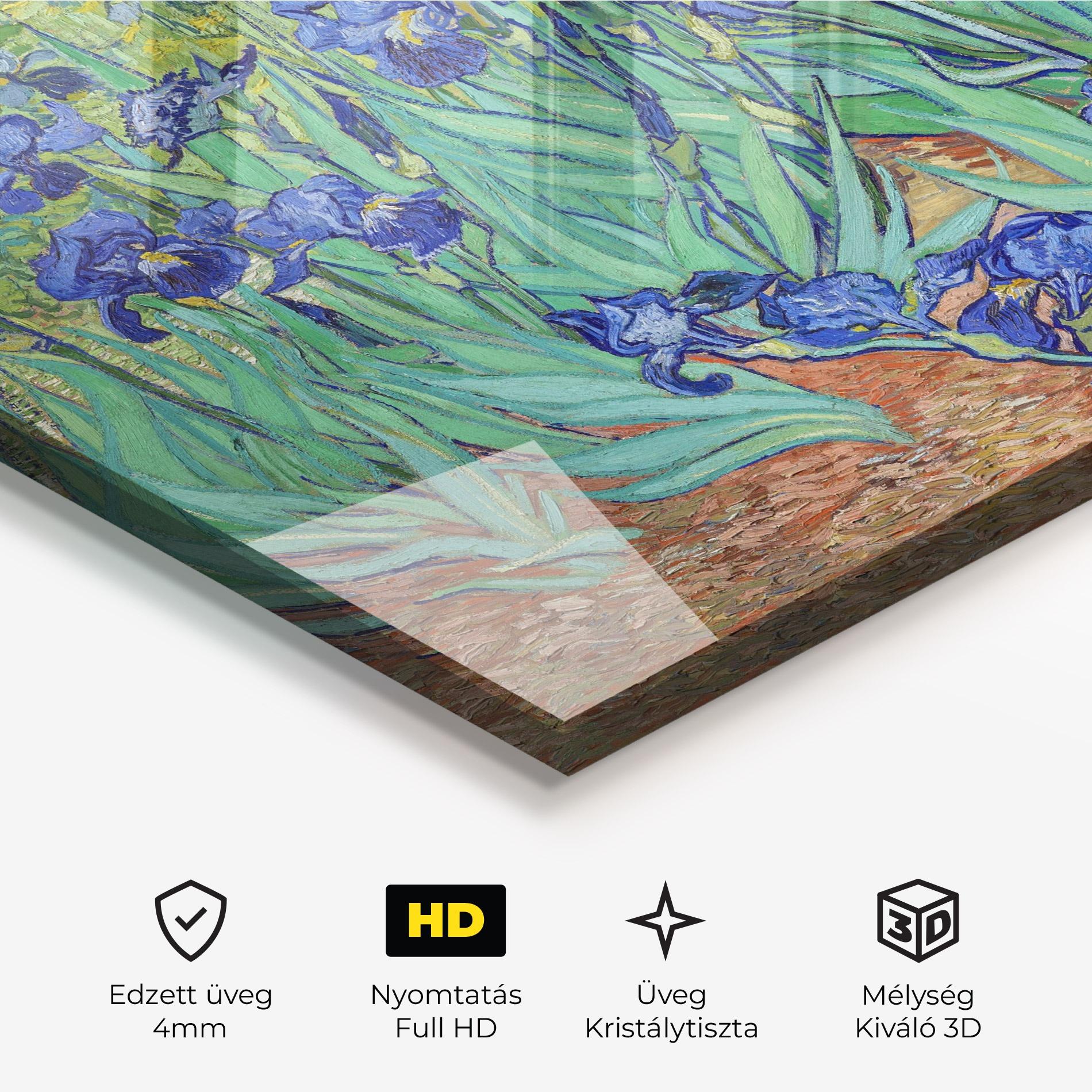 Üvegkép Irises Van Gogh mockup 3