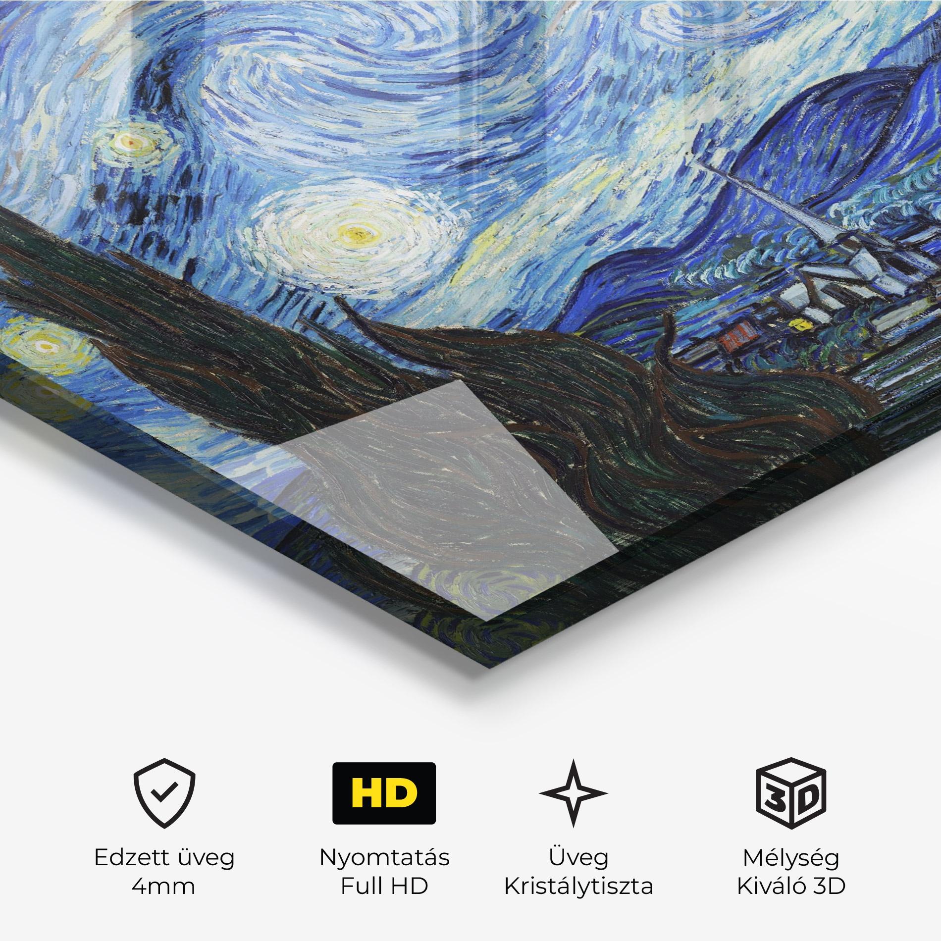 Üvegkép The Starry Night mockup 3