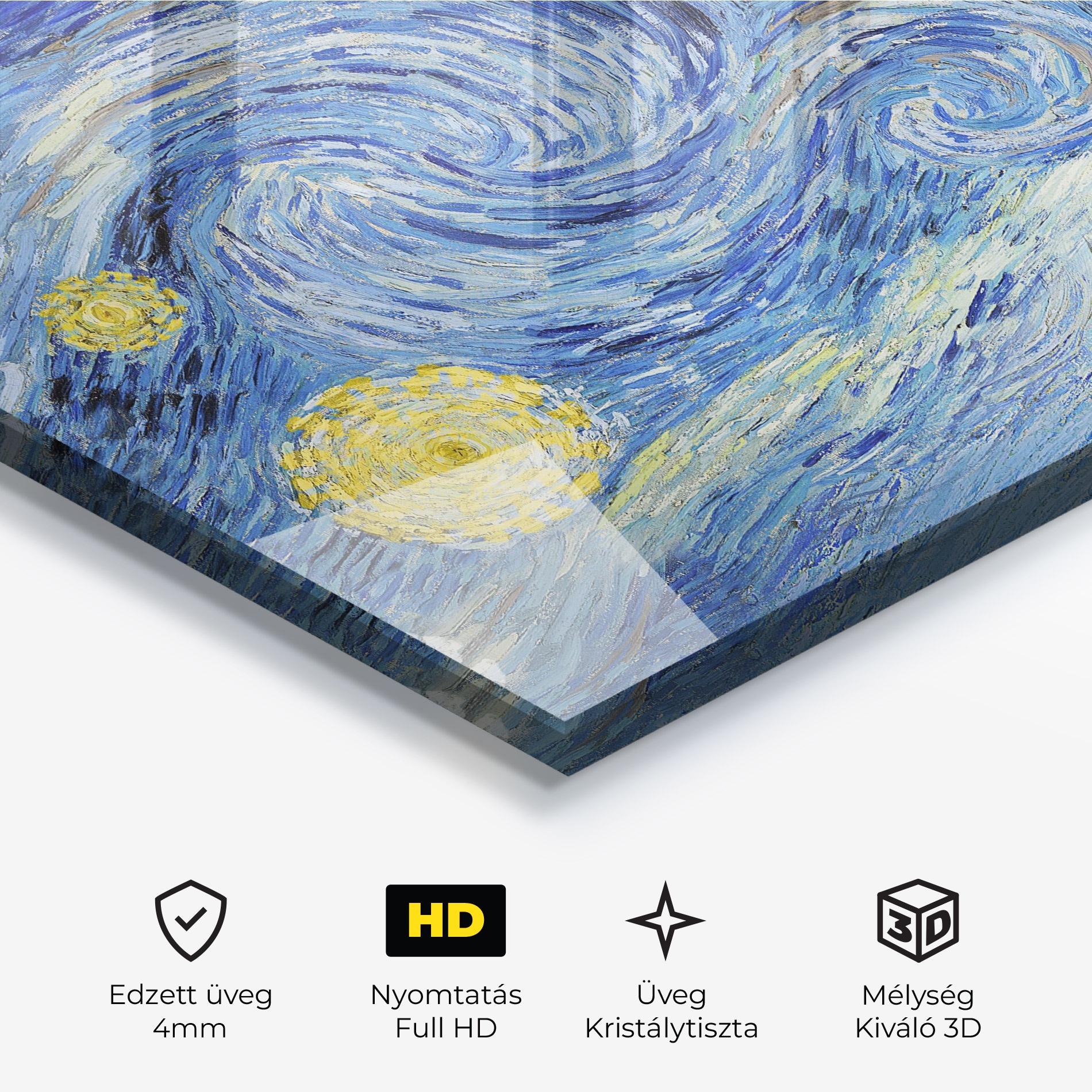 Üvegkép Van Gogh Starry Night mockup 3