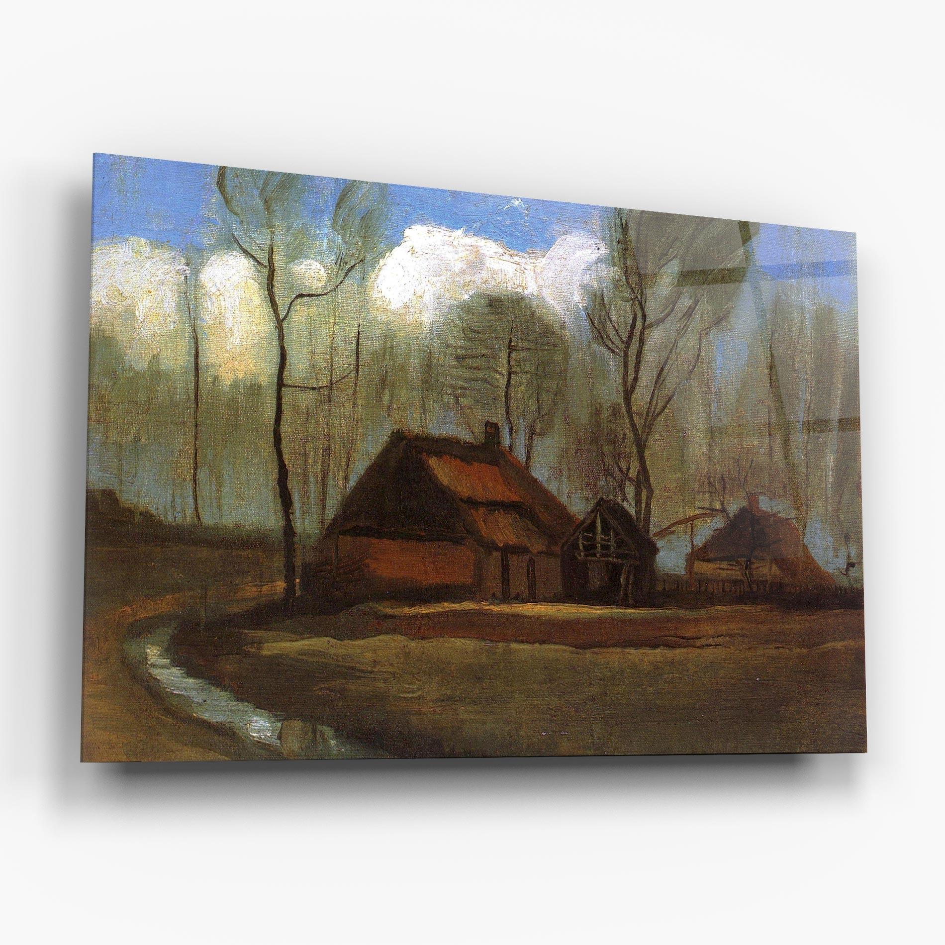 Üvegkép Farmhouses Among Trees mockup 6