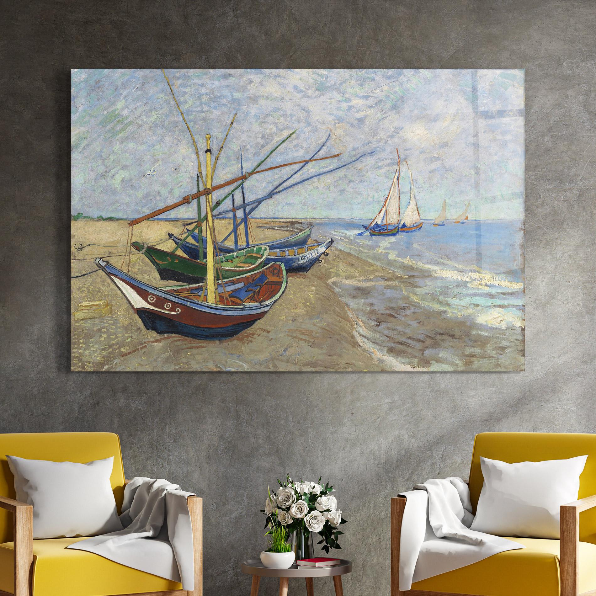 Üvegkép Boats Beach mockup 4