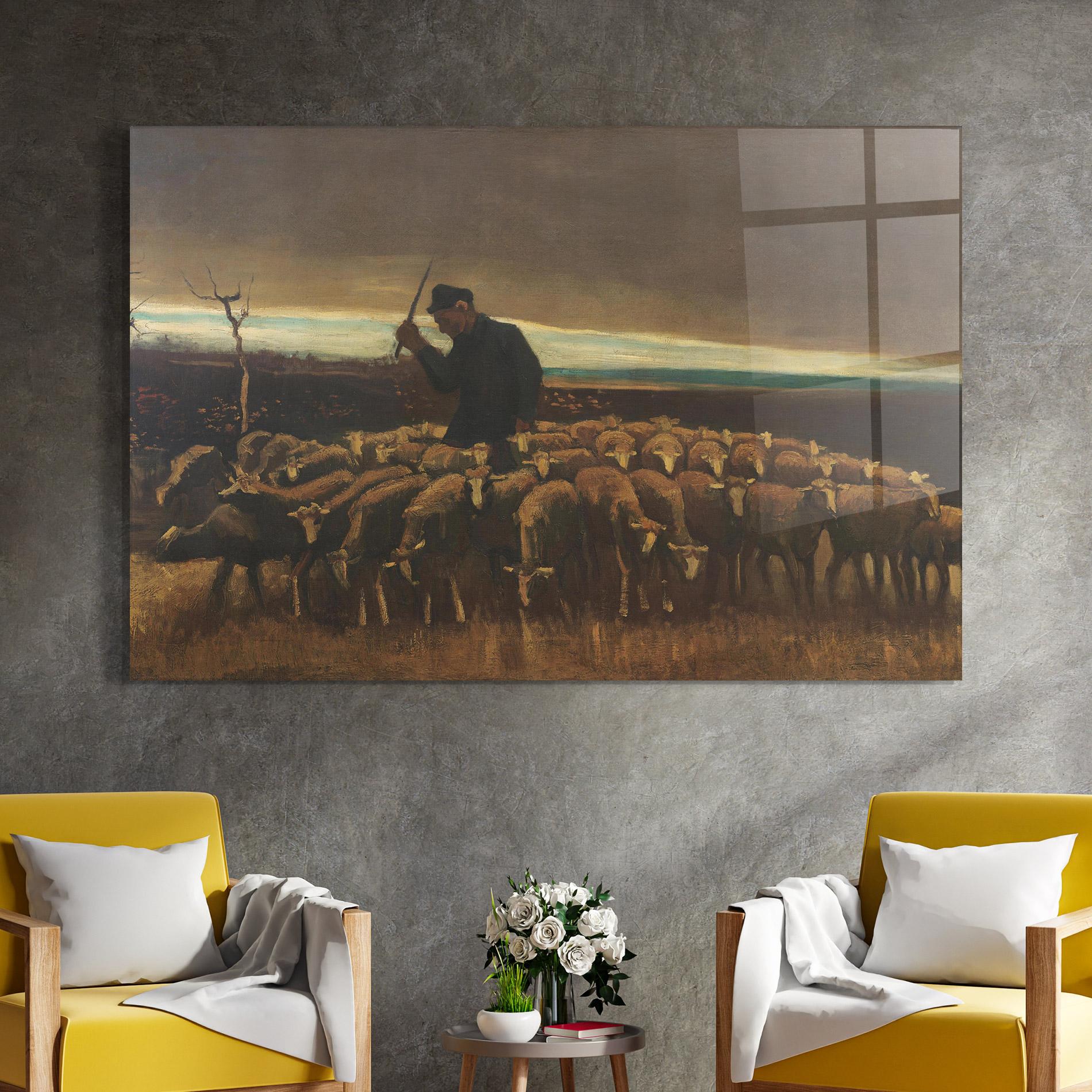 Üvegkép Flock Of Sheep mockup 4