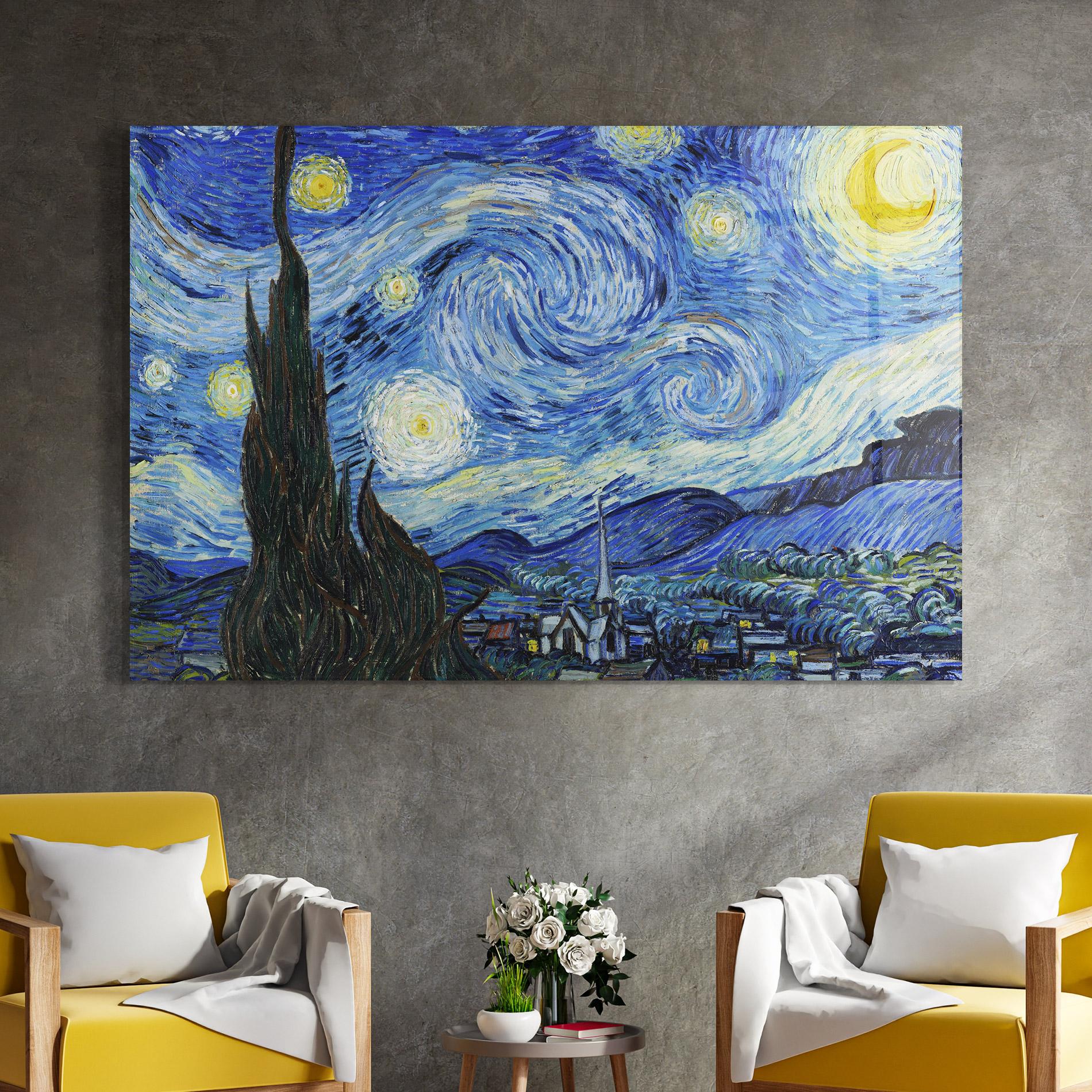 Üvegkép The Starry Night mockup 4