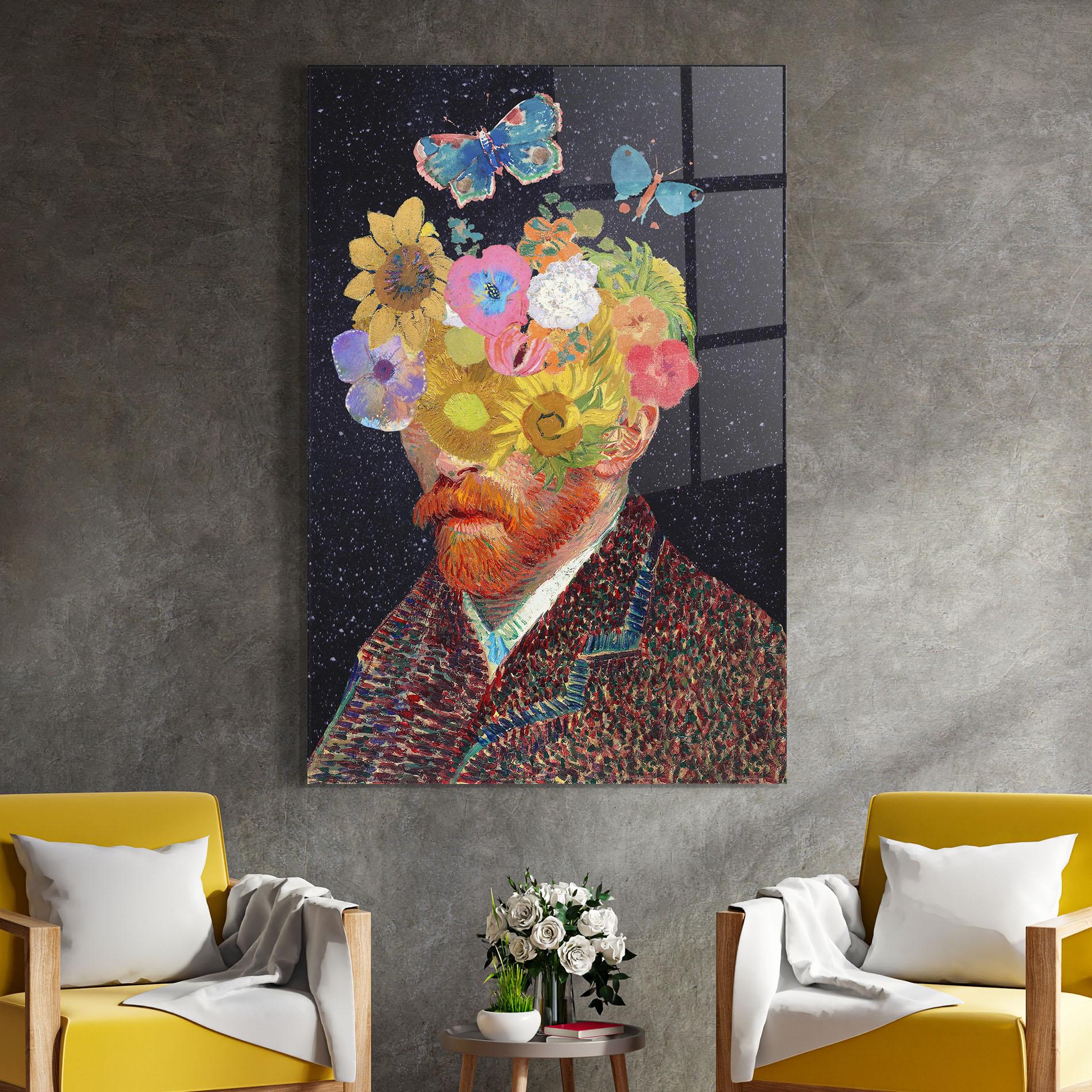 Üvegkép Flower Self Portrait mockup 4