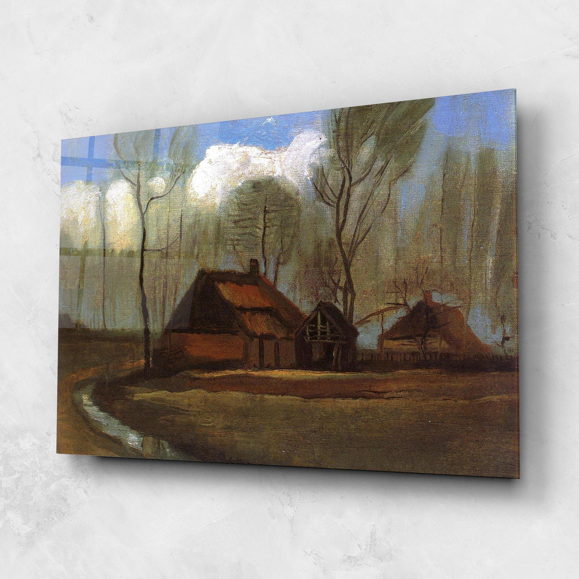 Üvegkép Farmhouses Among Trees mockup 1