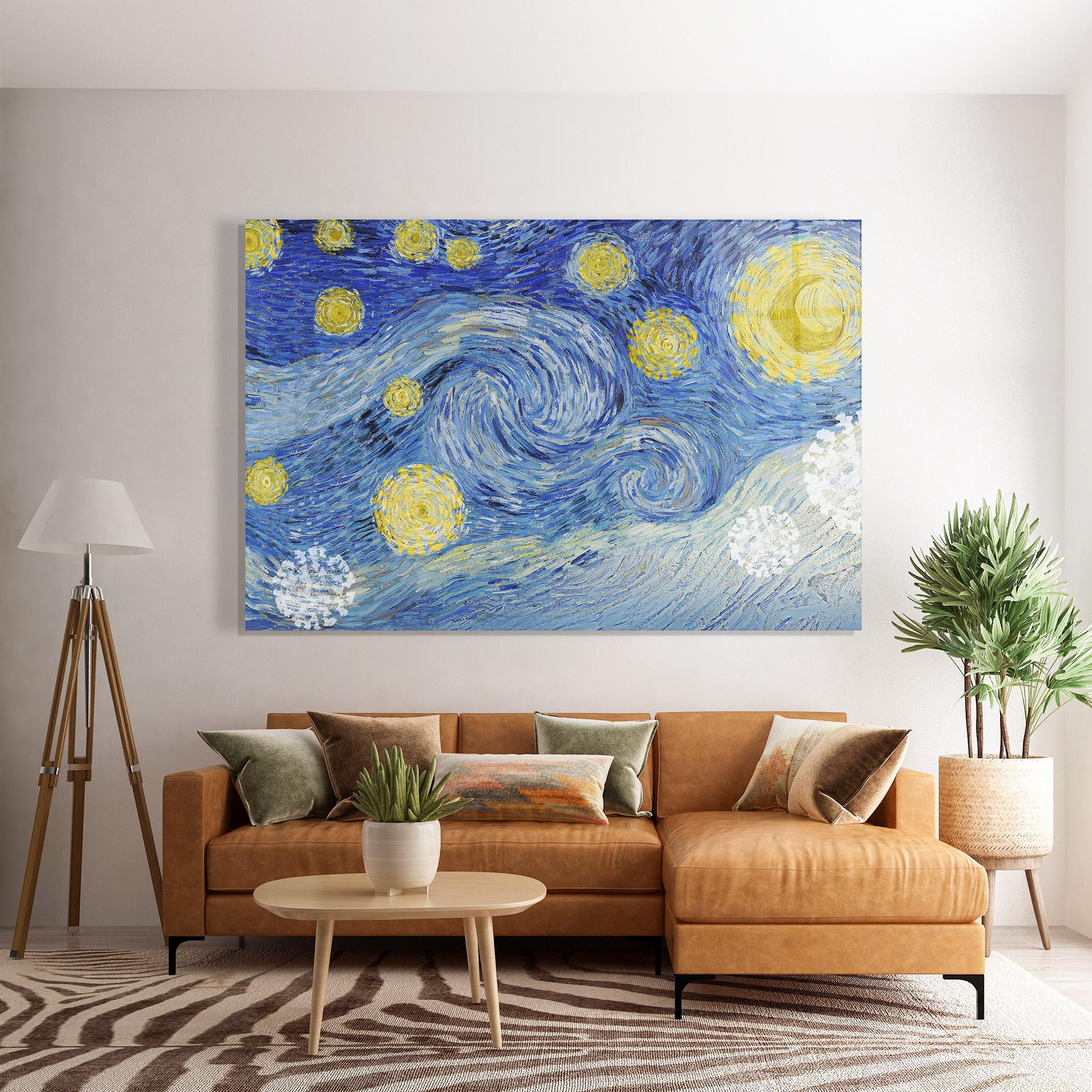 Üvegkép Van Gogh Starry Night mockup 7