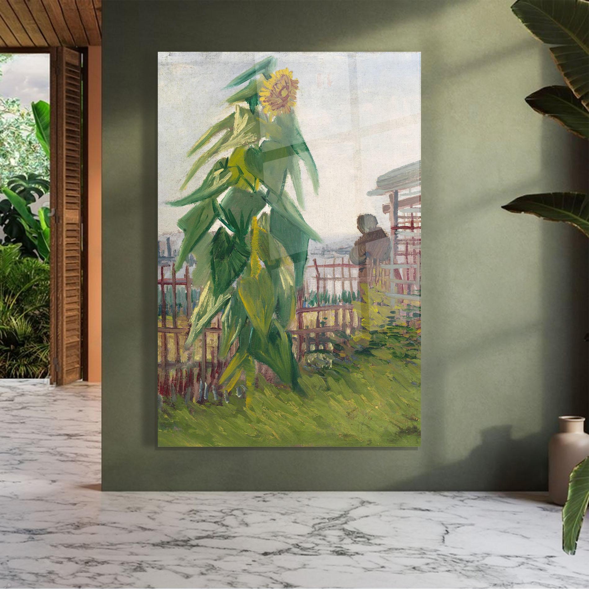 Üvegkép Allotment With Sunflower mockup 7