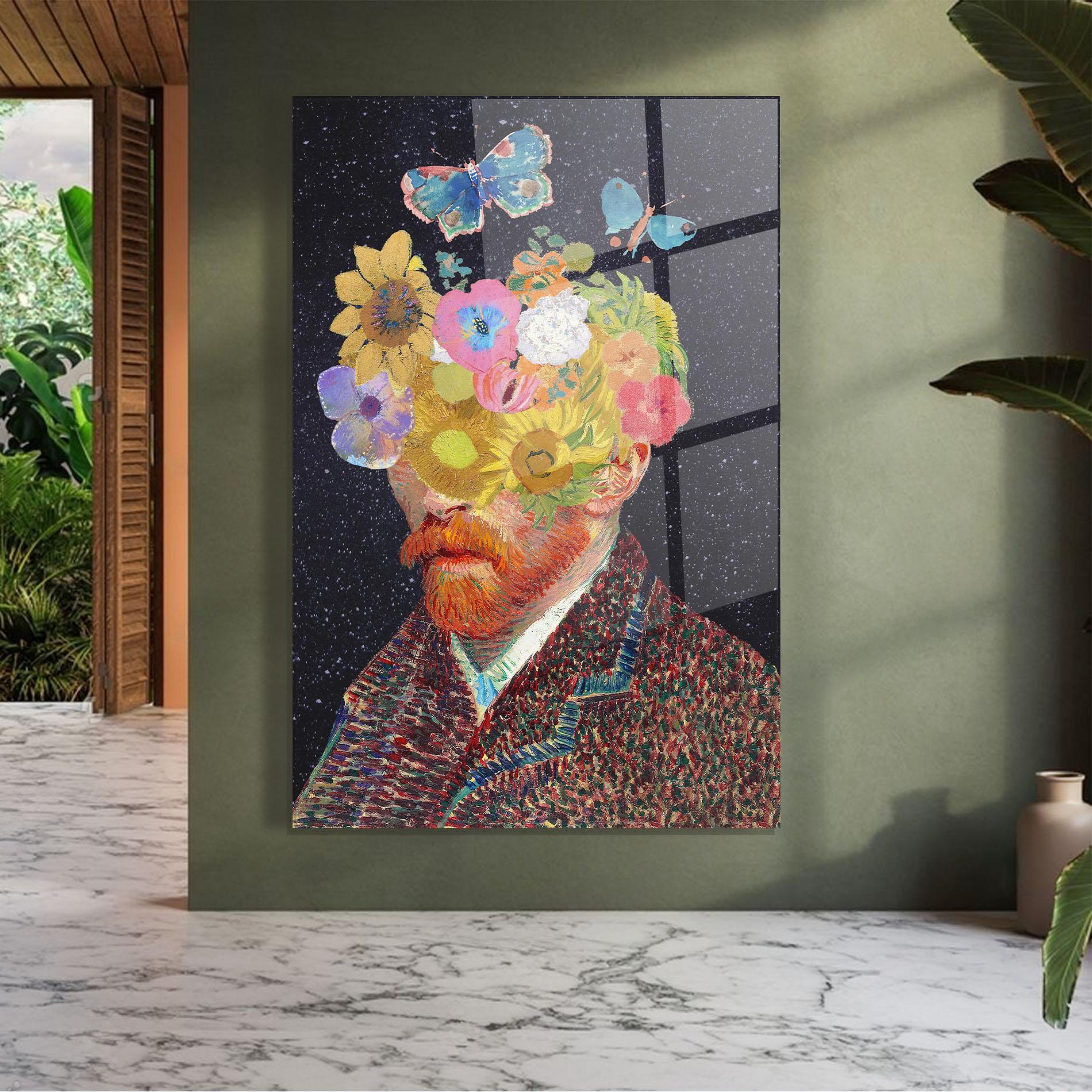 Üvegkép Flower Self Portrait mockup 7
