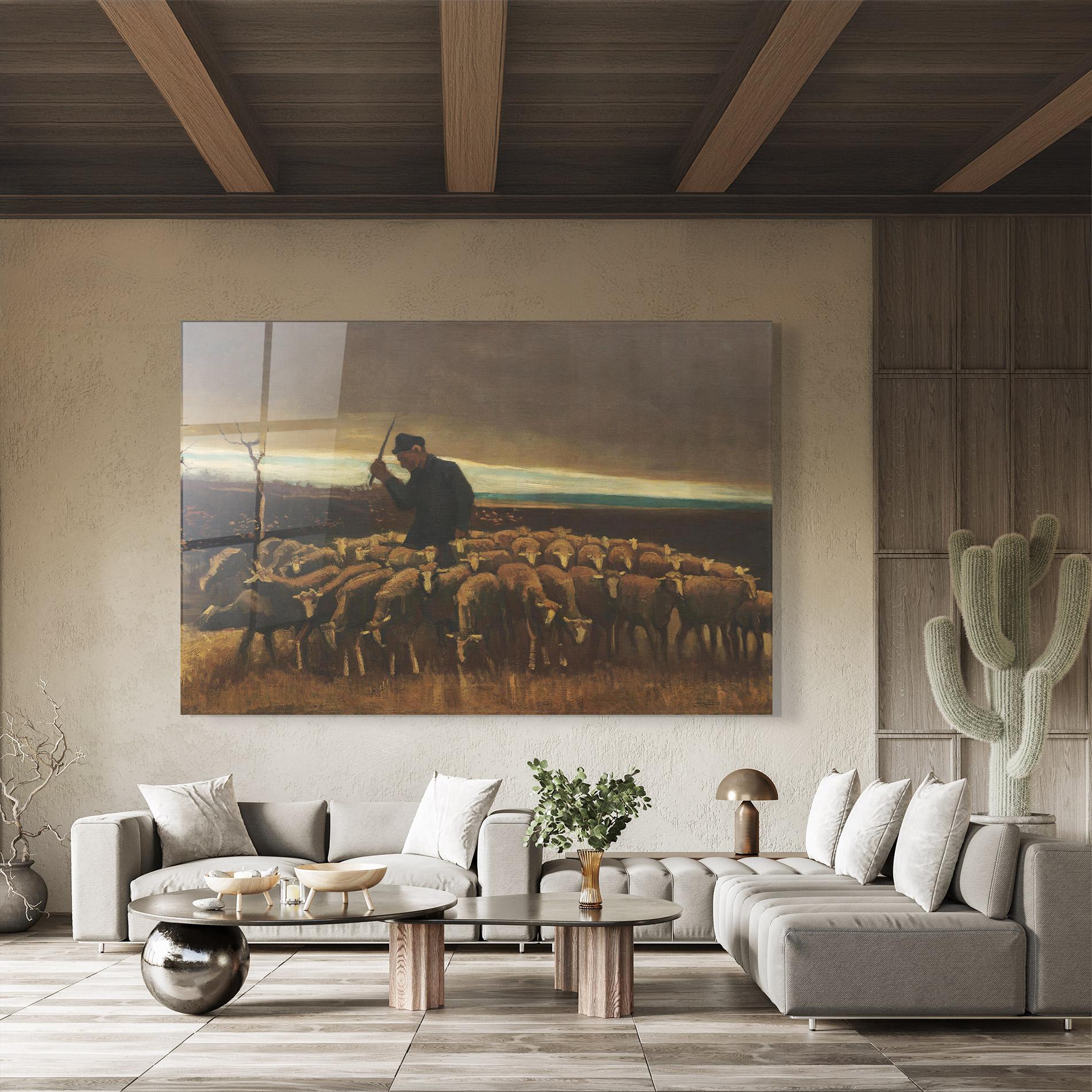 Üvegkép Flock Of Sheep mockup 8