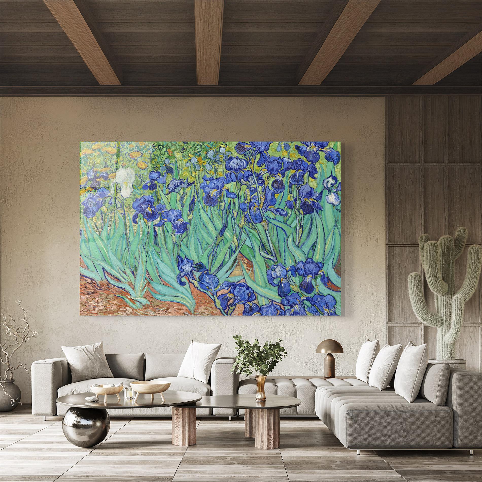 Üvegkép Irises Van Gogh mockup 8