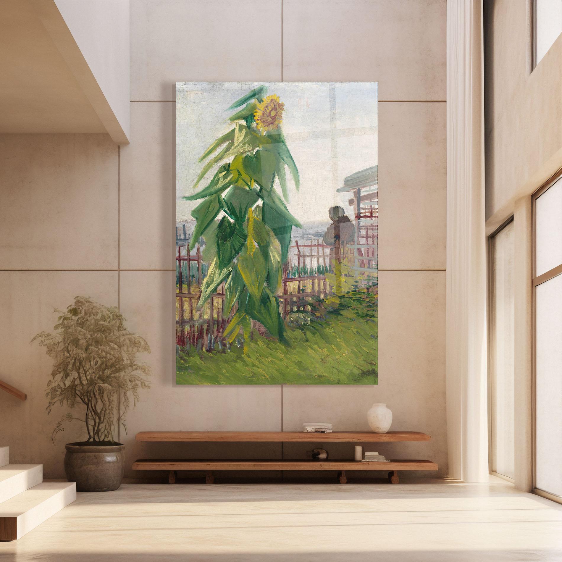 Üvegkép Allotment With Sunflower mockup 8