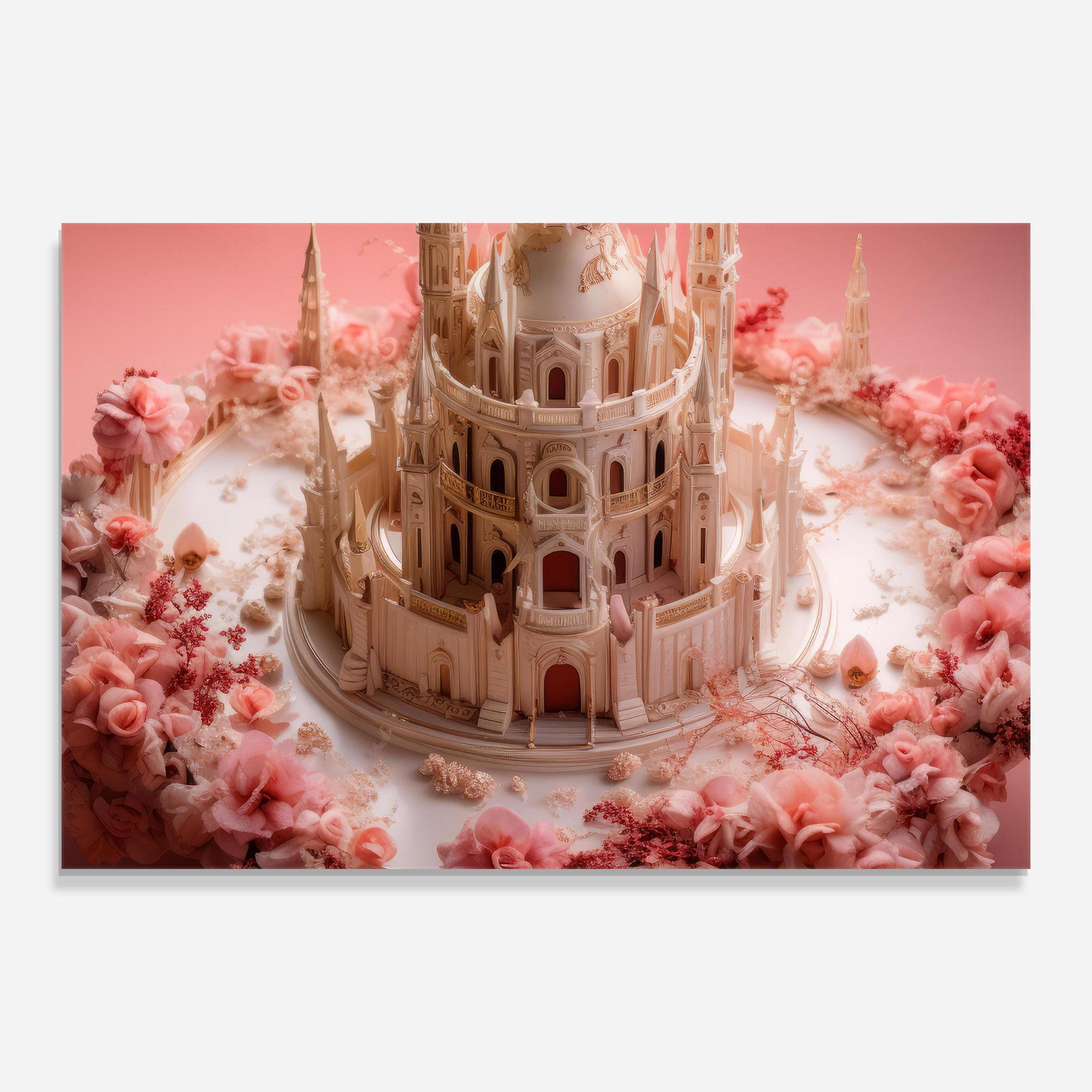 Üvegkép Cream Castle Flower mockup 0