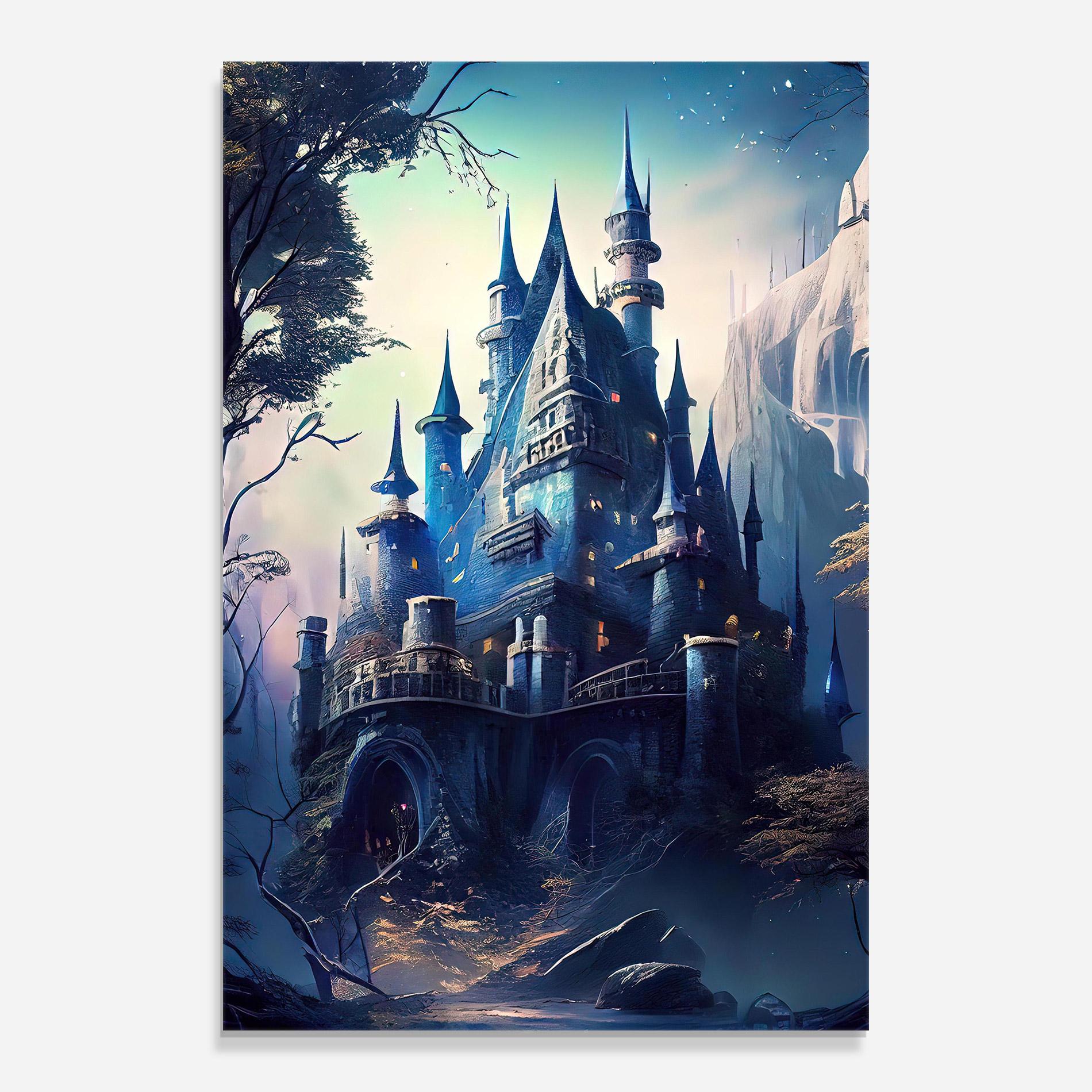 Üvegkép Blue Art Castle mockup 0