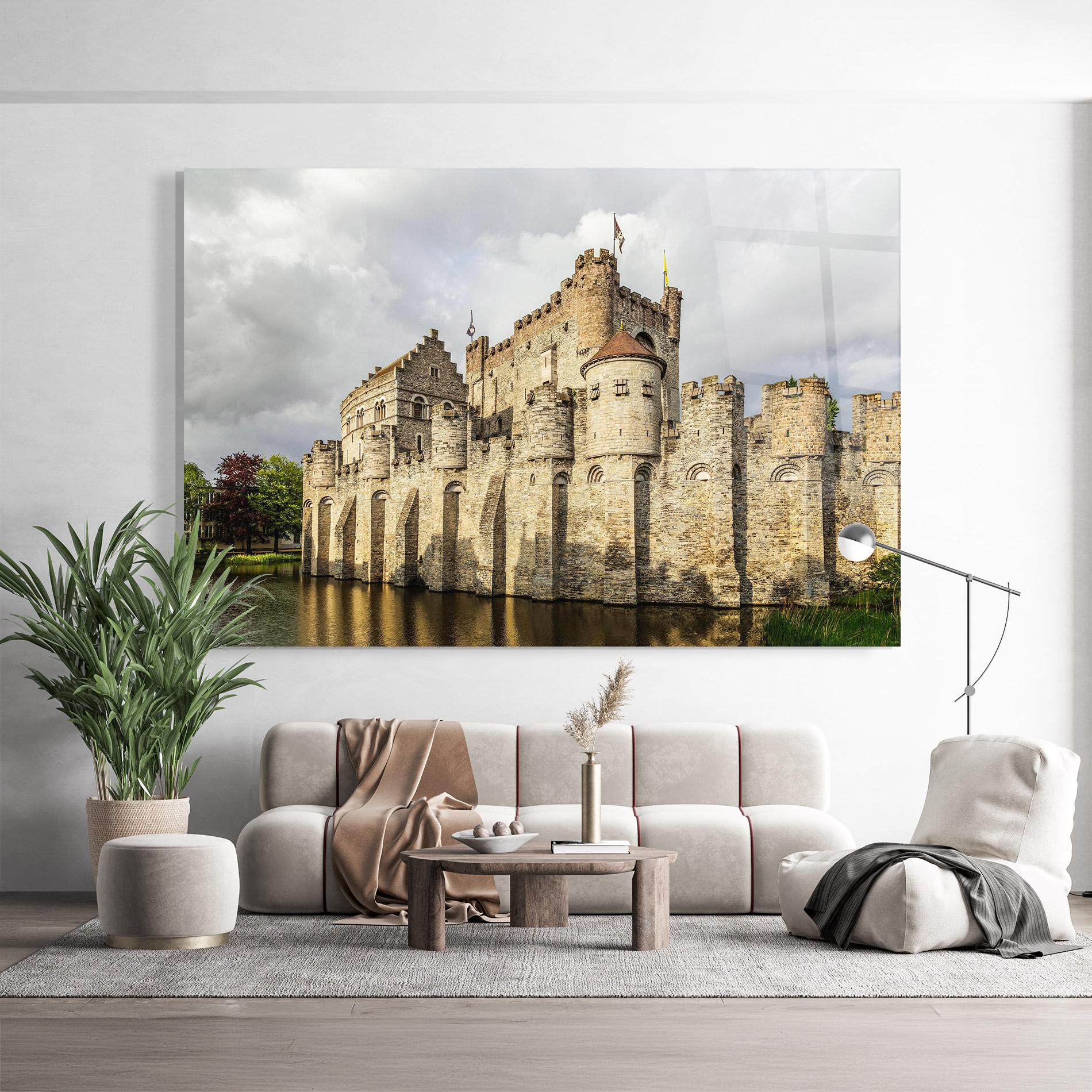 Üvegkép Medieval Castle Belgium mockup 9