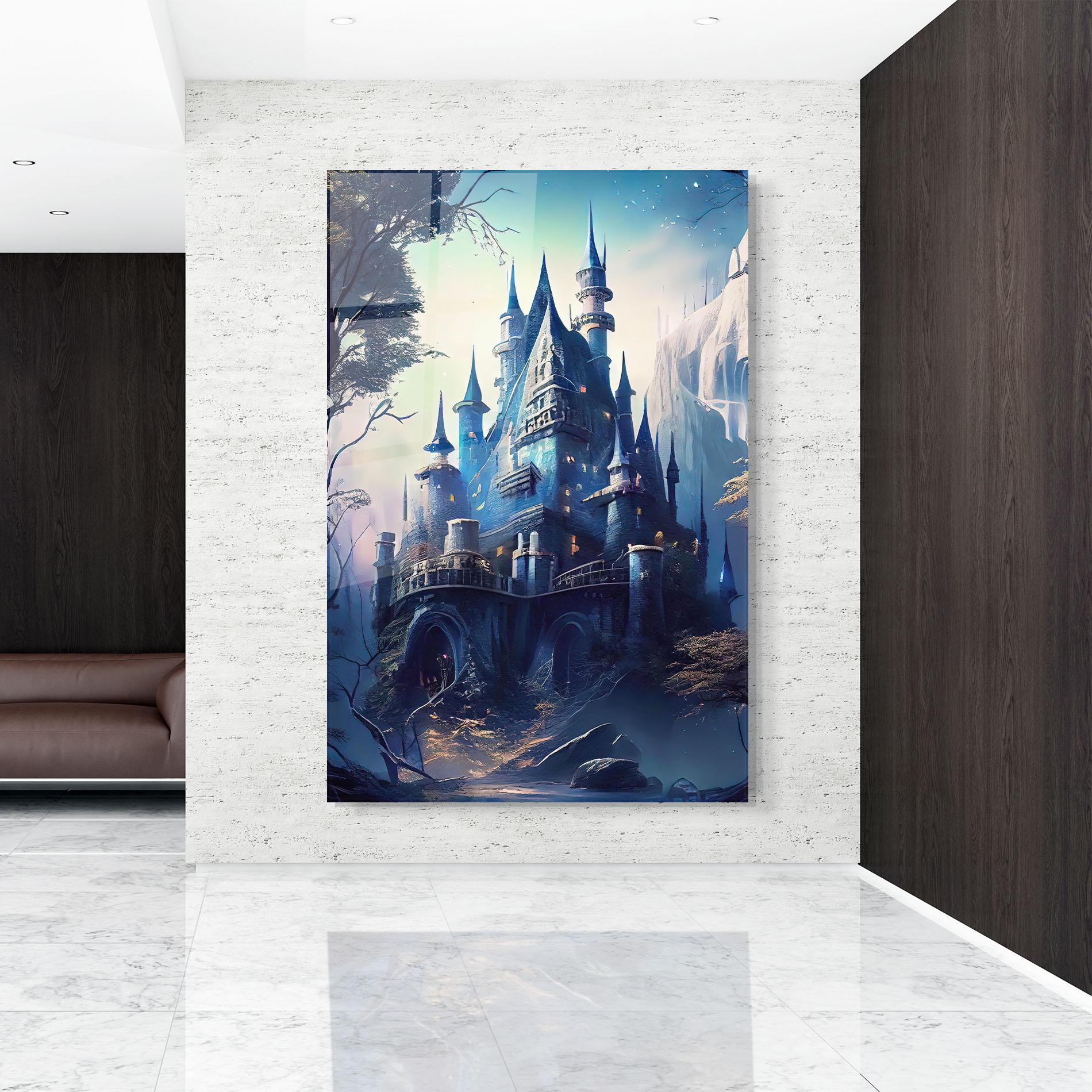 Üvegkép Blue Art Castle mockup 9