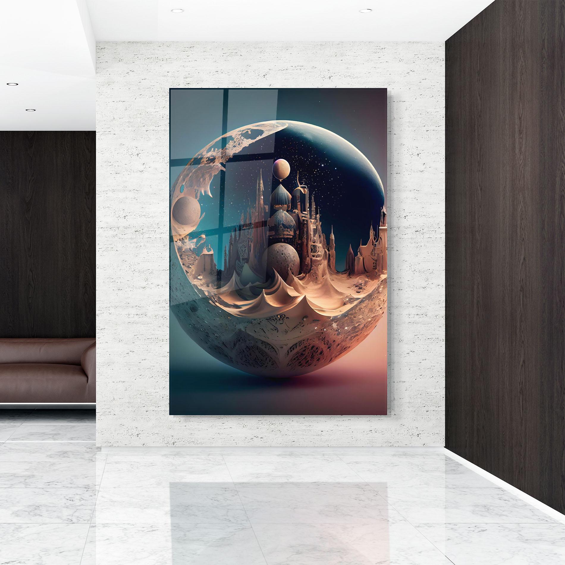 Üvegkép Fantasy Planet Castle mockup 9