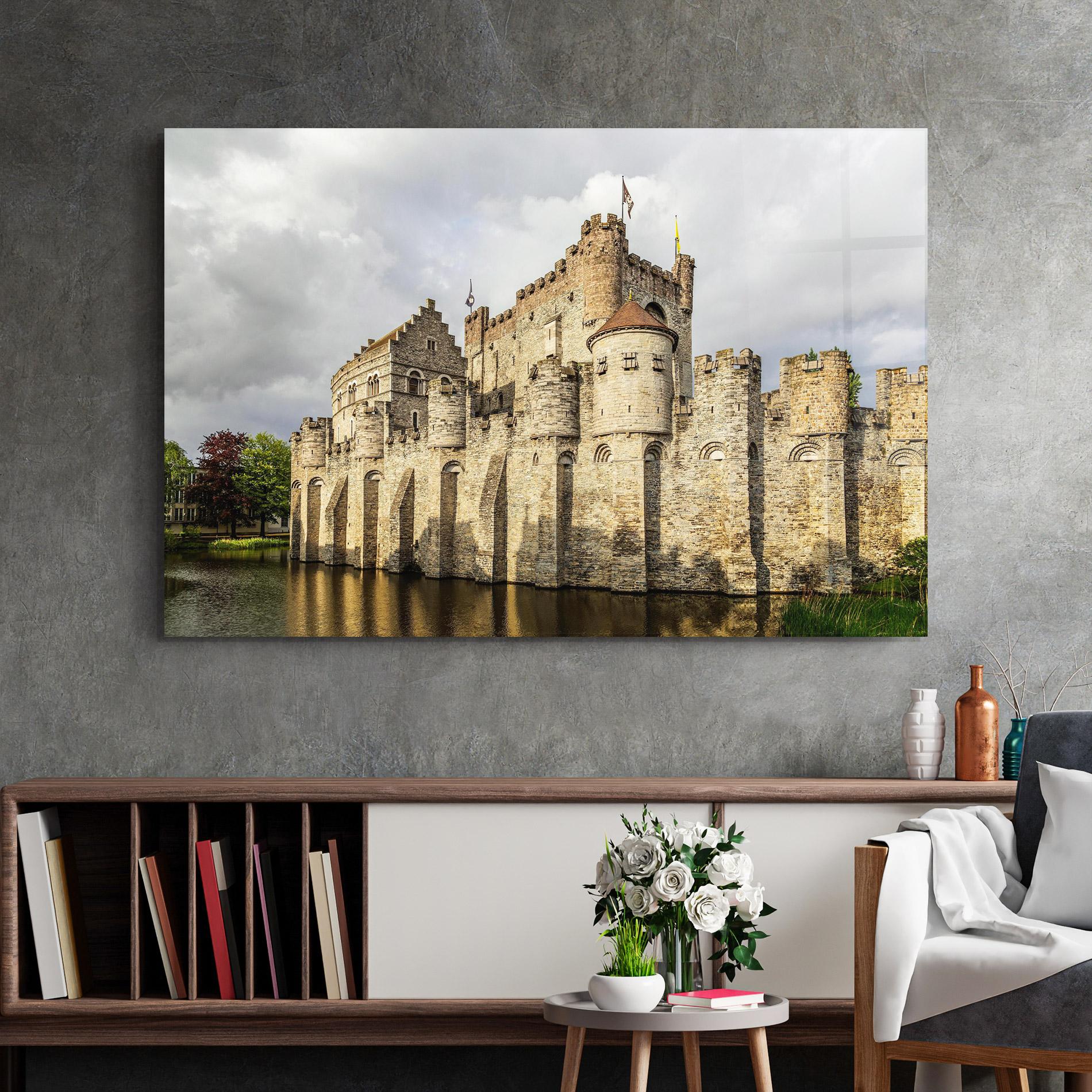 Üvegkép Medieval Castle Belgium mockup 2
