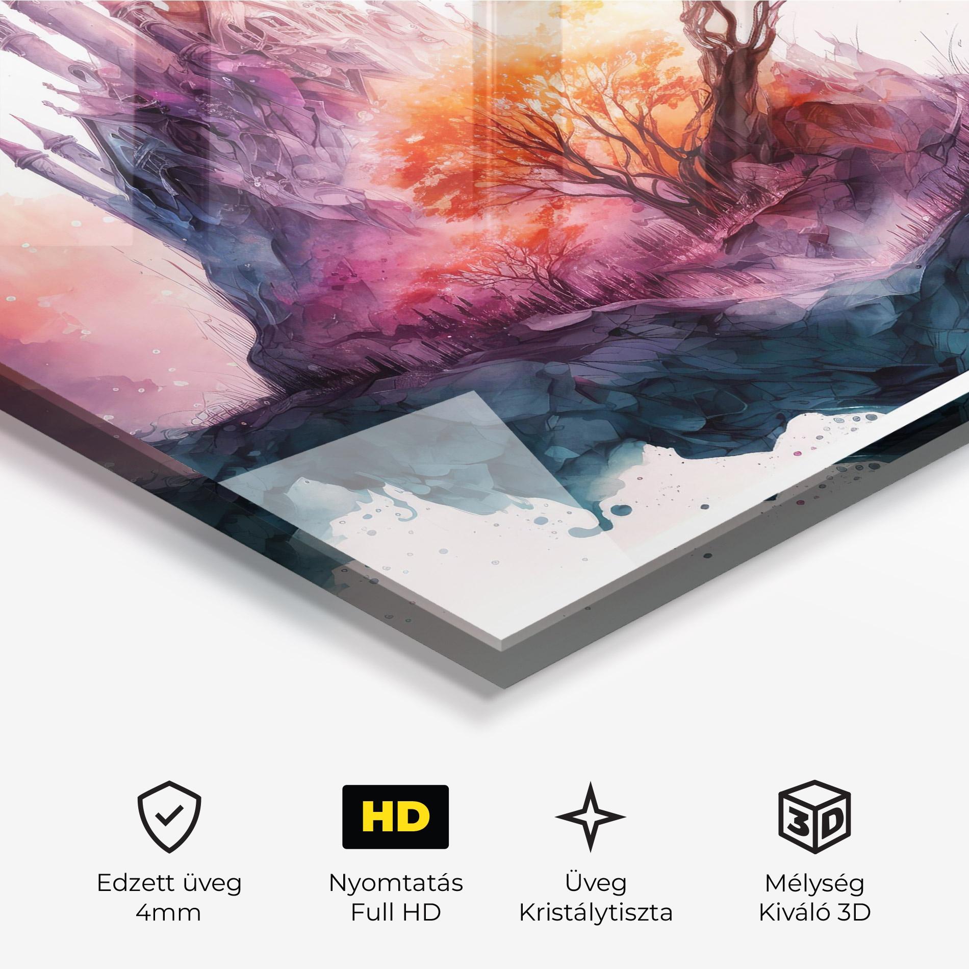 Üvegkép Colorful Castle mockup 3