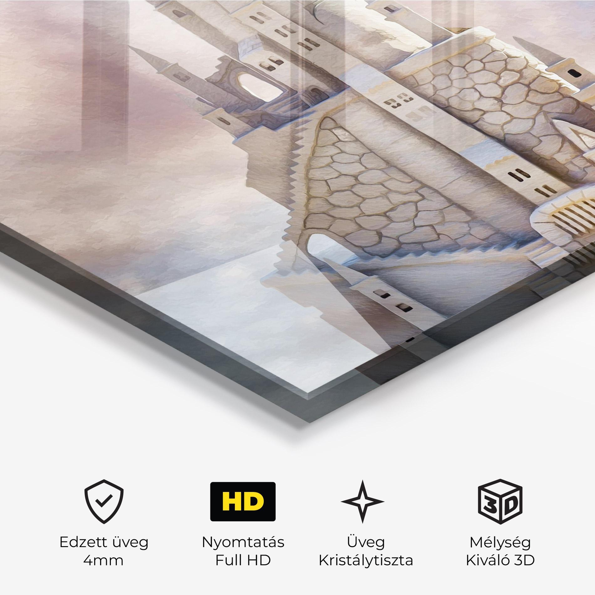 Üvegkép Cream Castle mockup 3