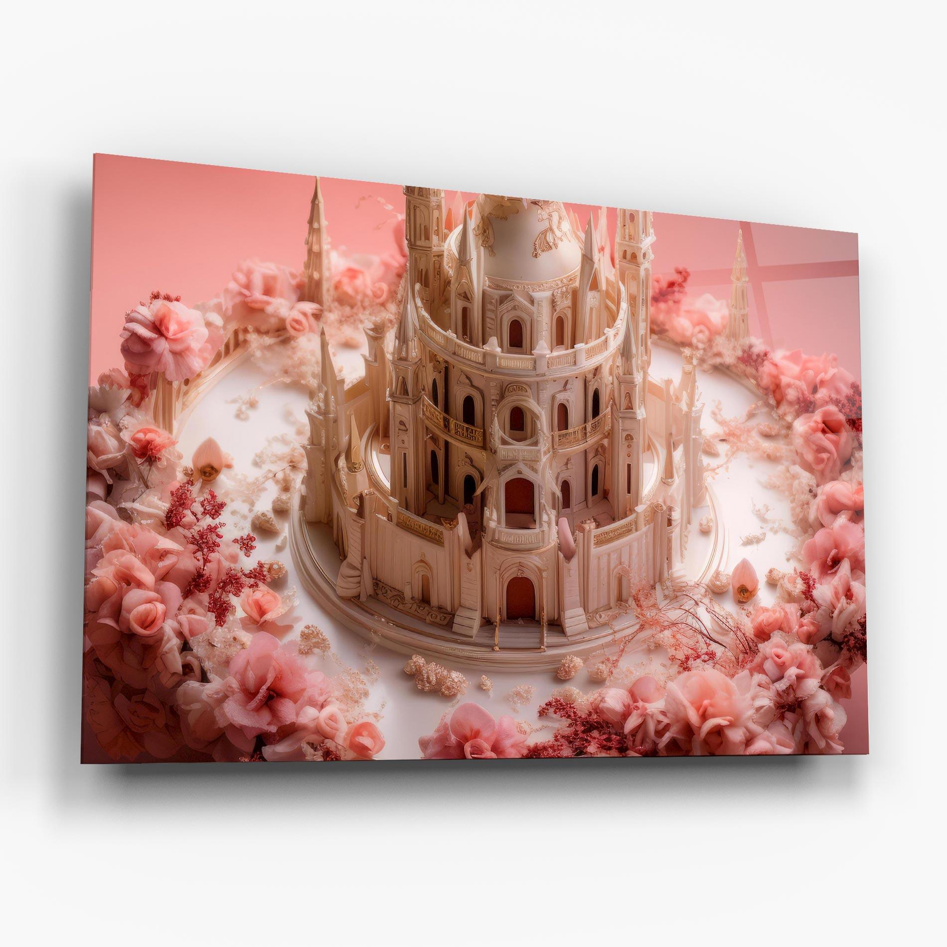 Üvegkép Cream Castle Flower mockup 6