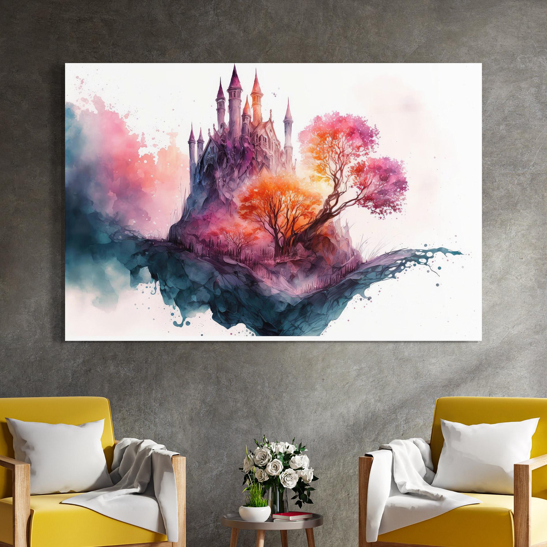 Üvegkép Colorful Castle mockup 4