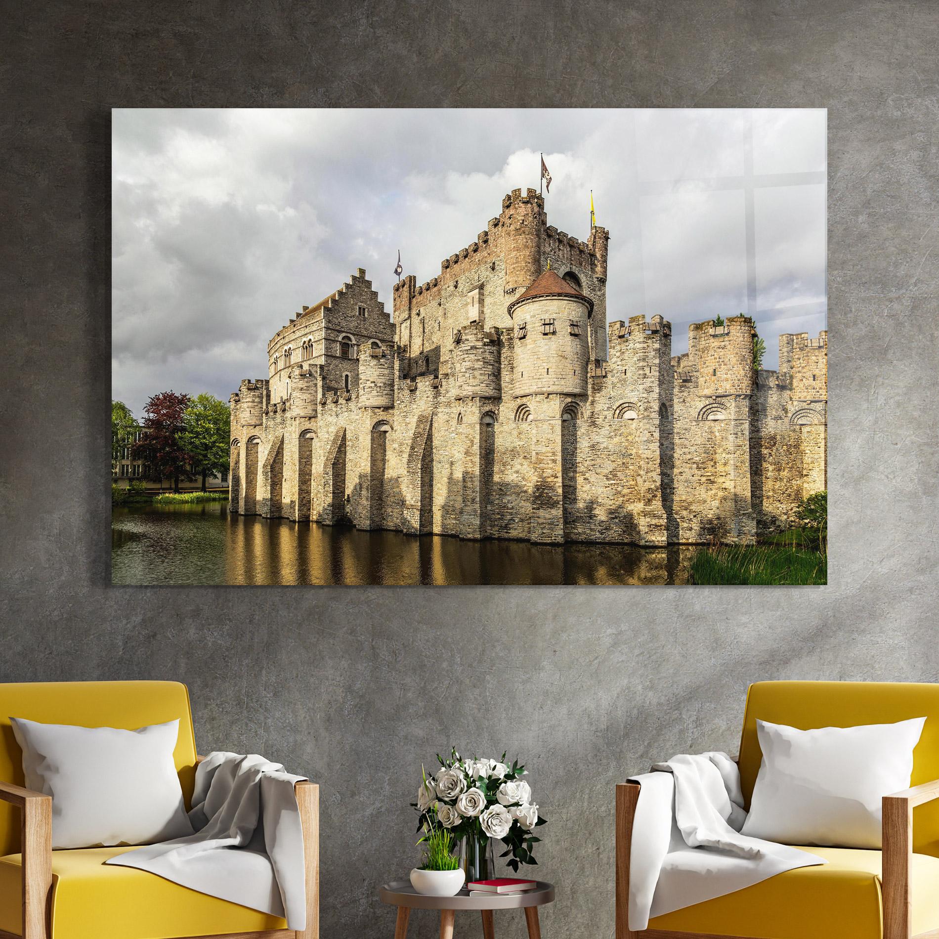 Üvegkép Medieval Castle Belgium mockup 4