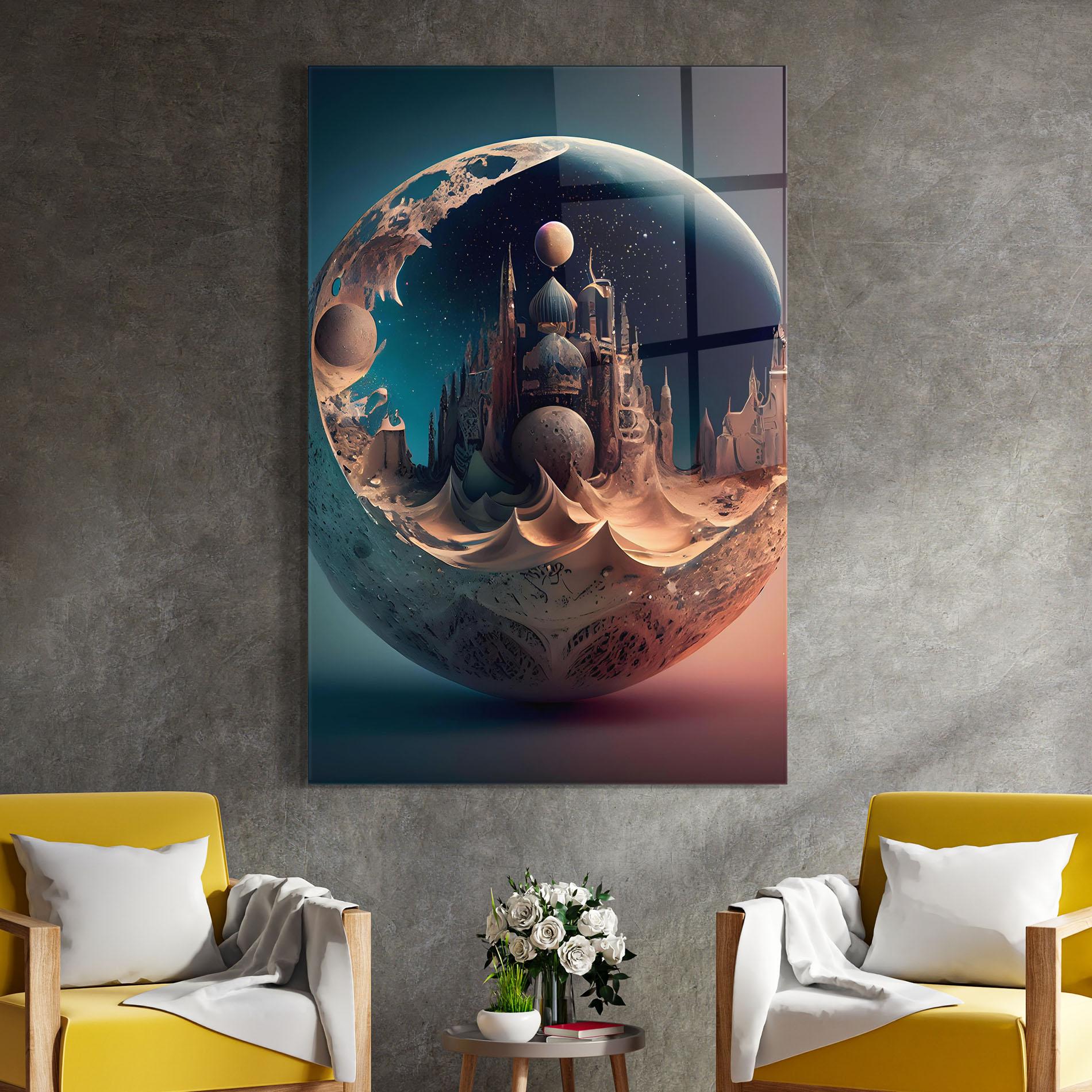 Üvegkép Fantasy Planet Castle mockup 4