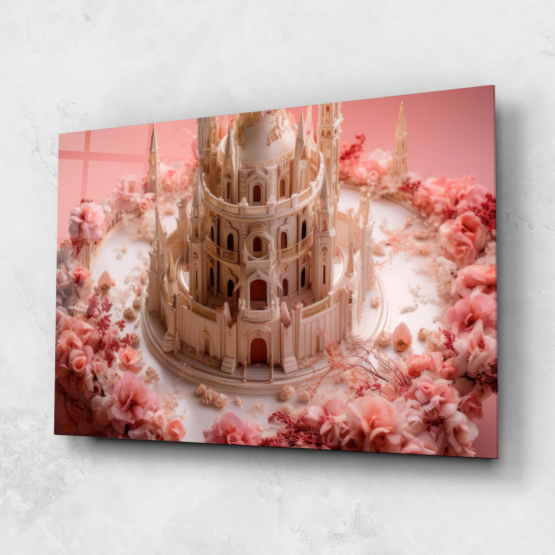 Üvegkép Cream Castle Flower mockup 1