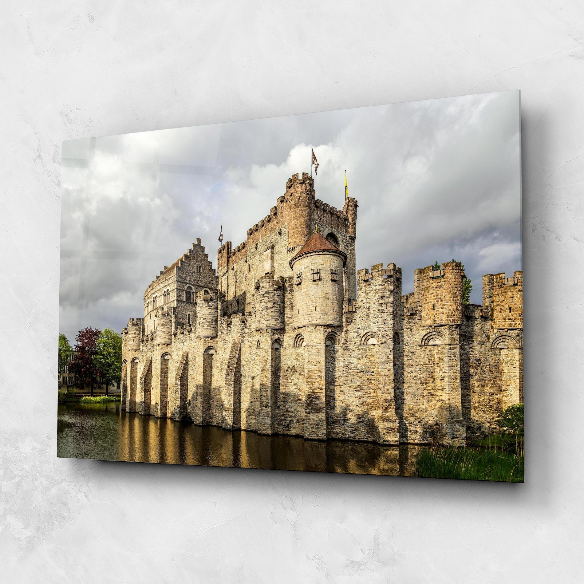 Üvegkép Medieval Castle Belgium mockup 1
