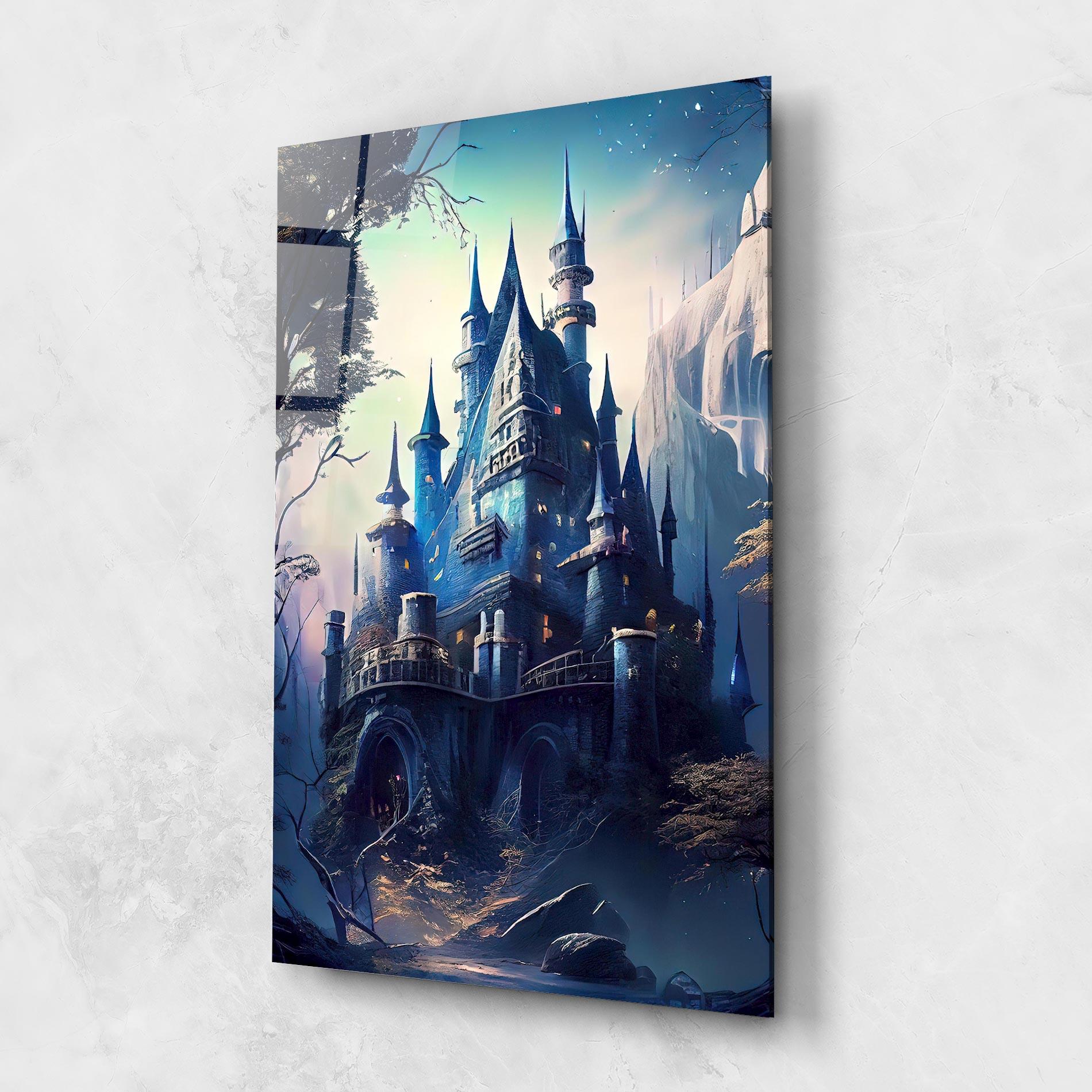 Üvegkép Blue Art Castle mockup 1