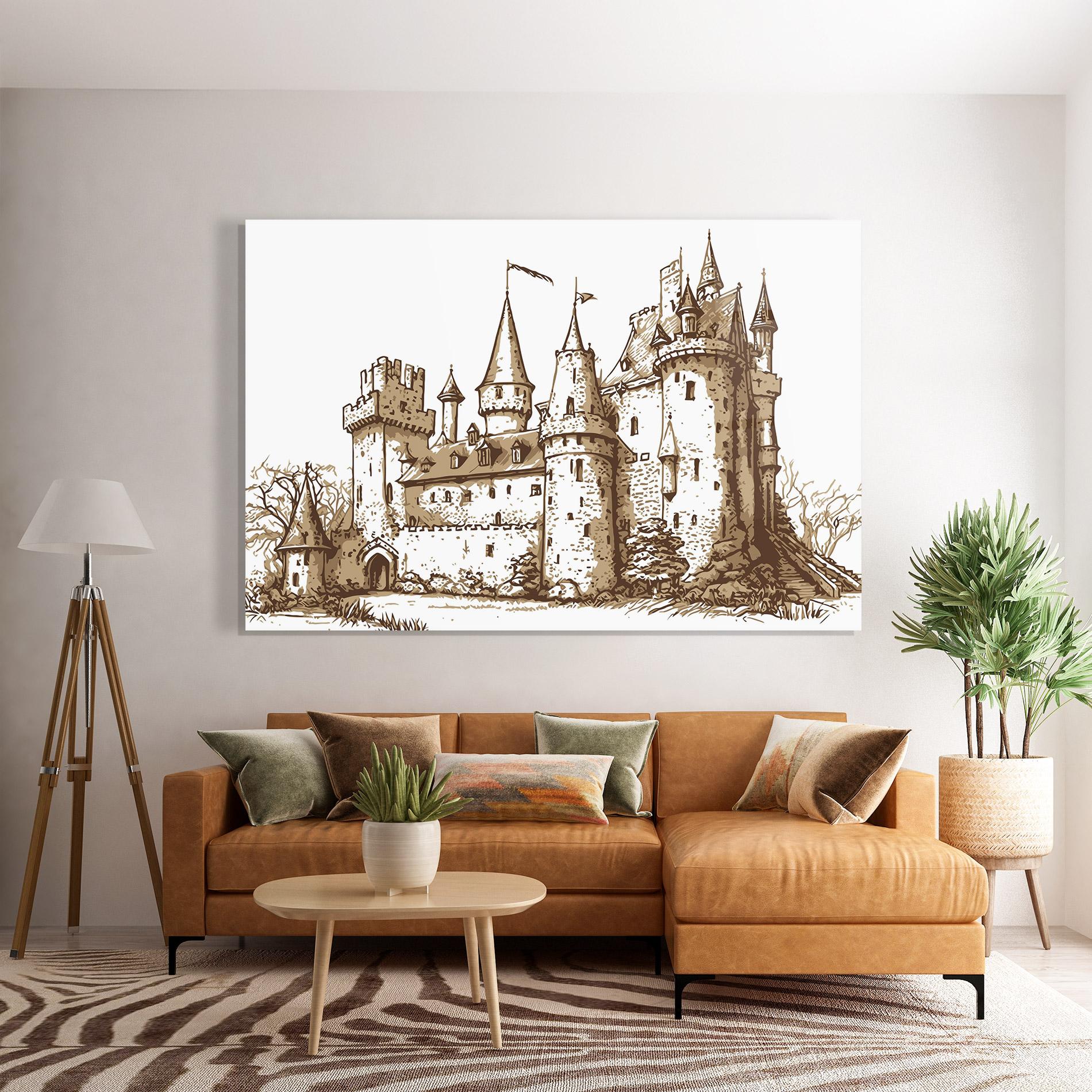 Üvegkép Brown Line Castle mockup 7