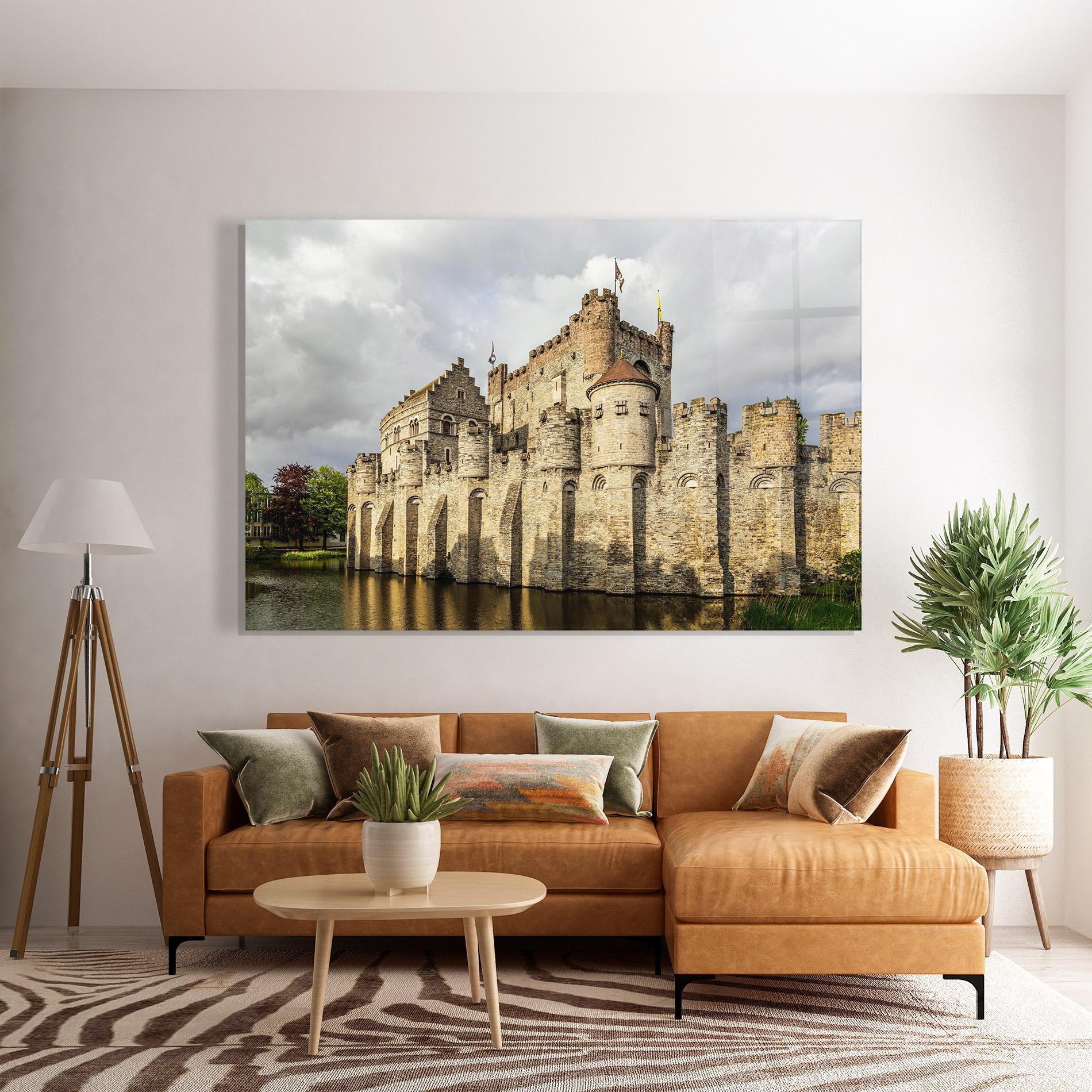 Üvegkép Medieval Castle Belgium mockup 7