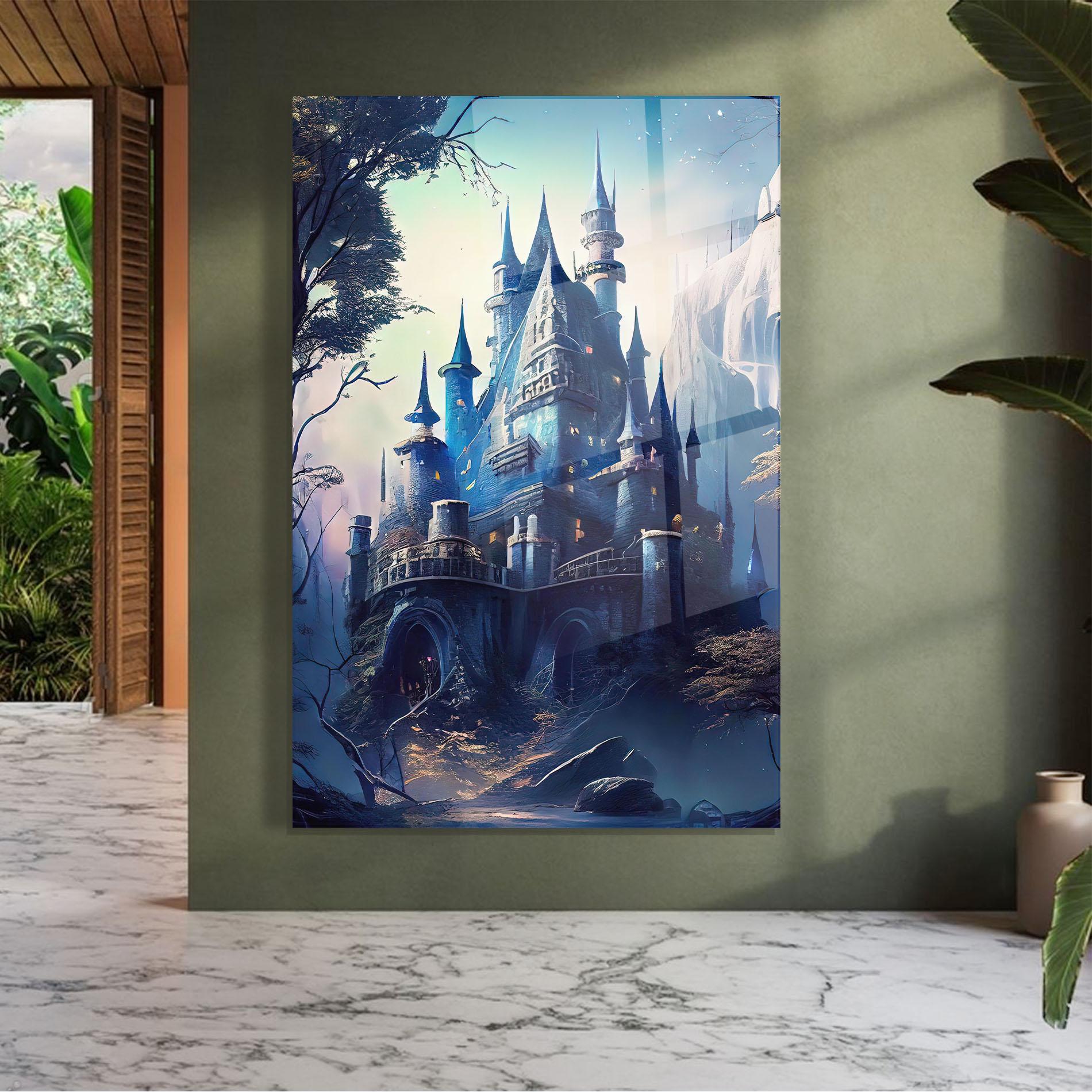 Üvegkép Blue Art Castle mockup 7