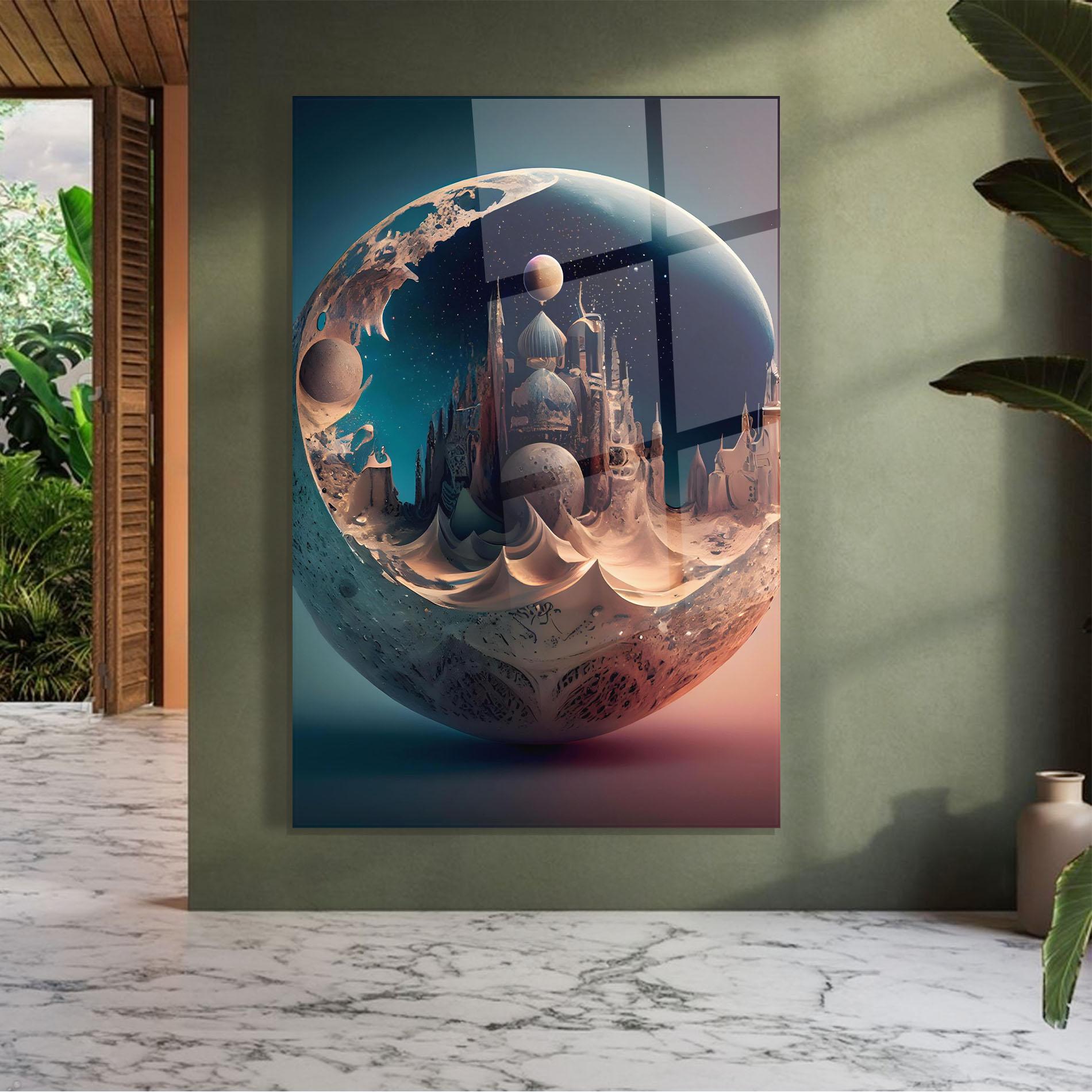 Üvegkép Fantasy Planet Castle mockup 7