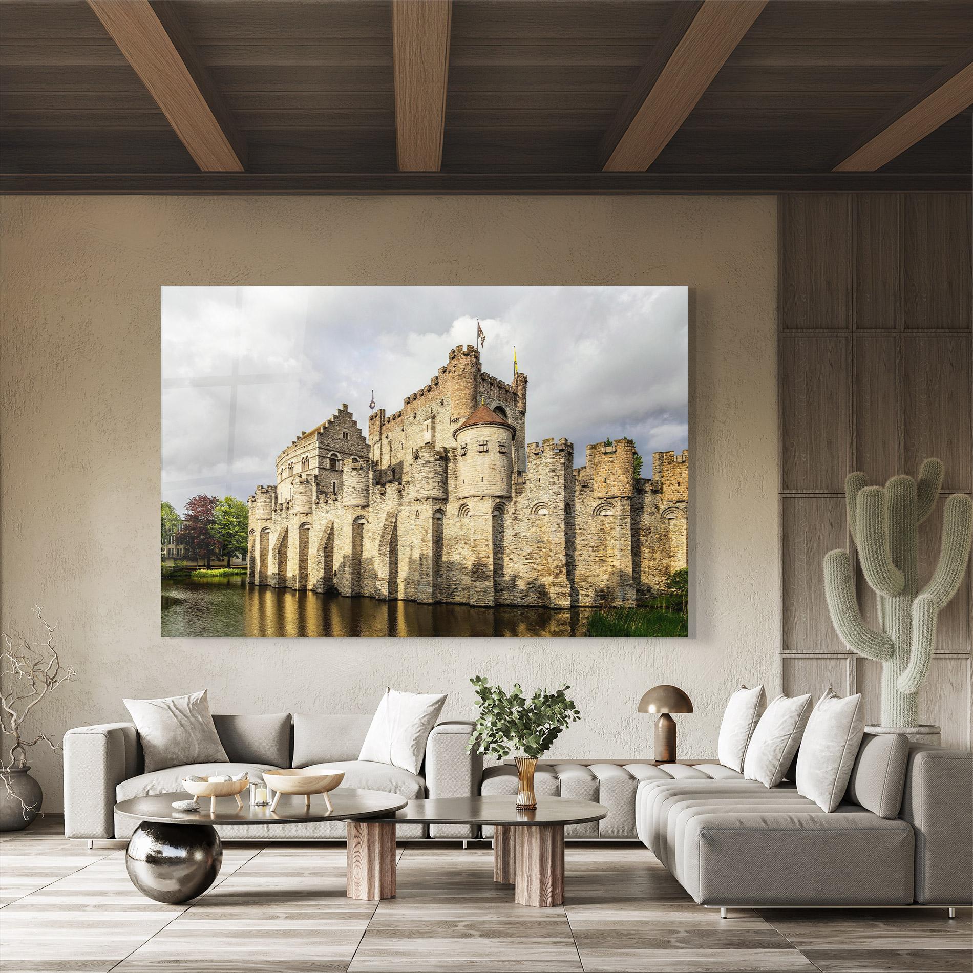 Üvegkép Medieval Castle Belgium mockup 8