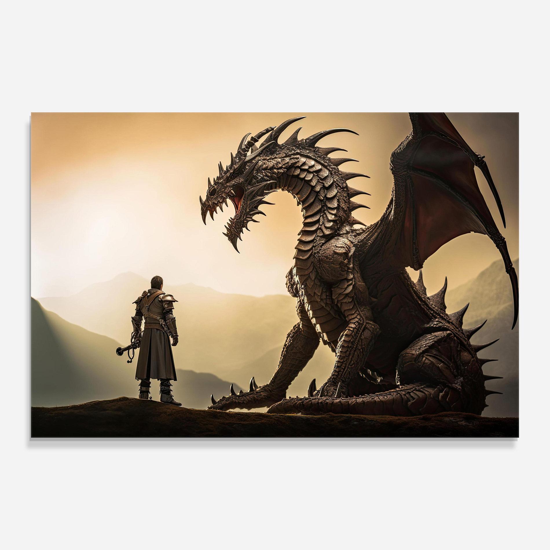Üvegkép Fantasy Huge Dragon mockup 0