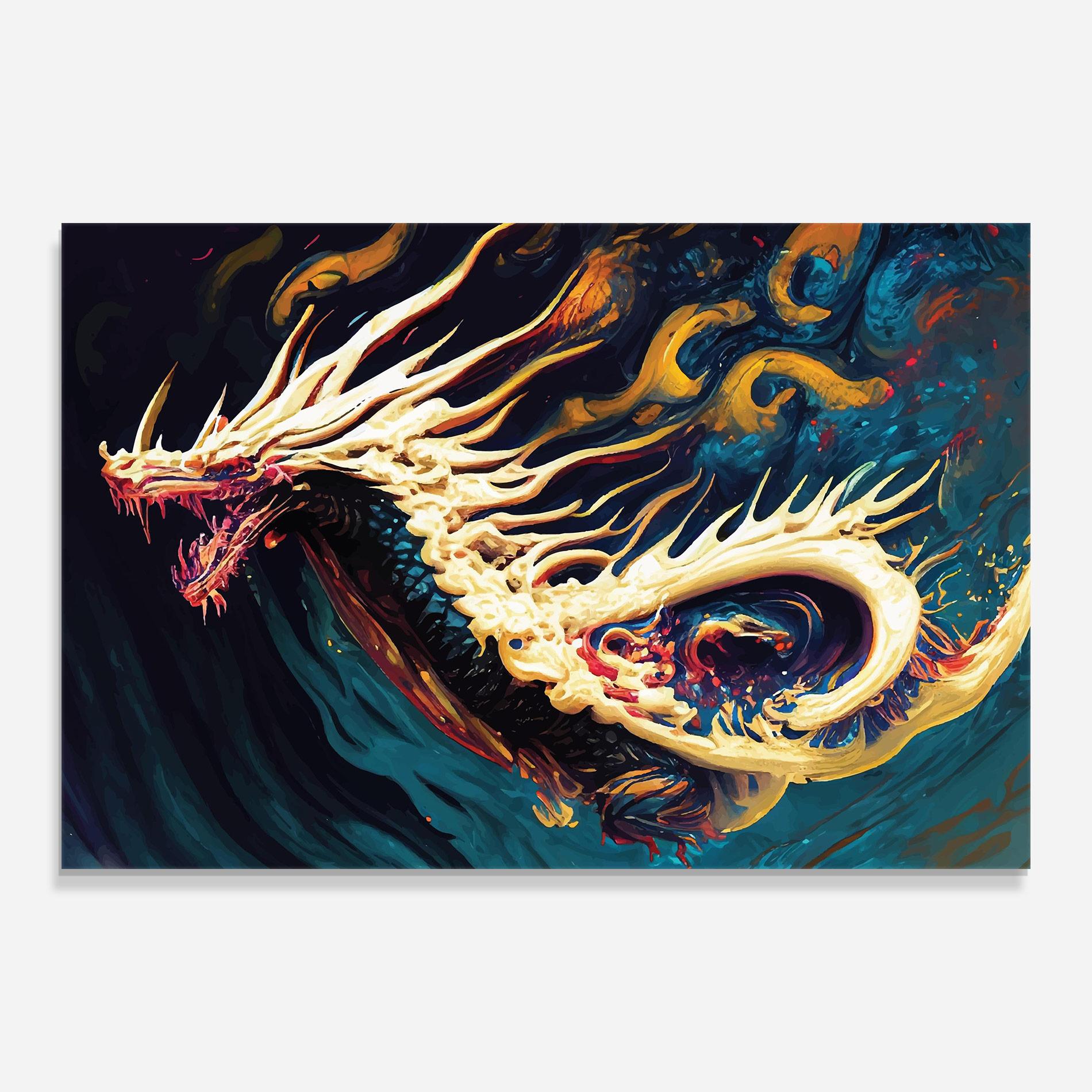 Üvegkép Flying Acrylic Dragon mockup 0