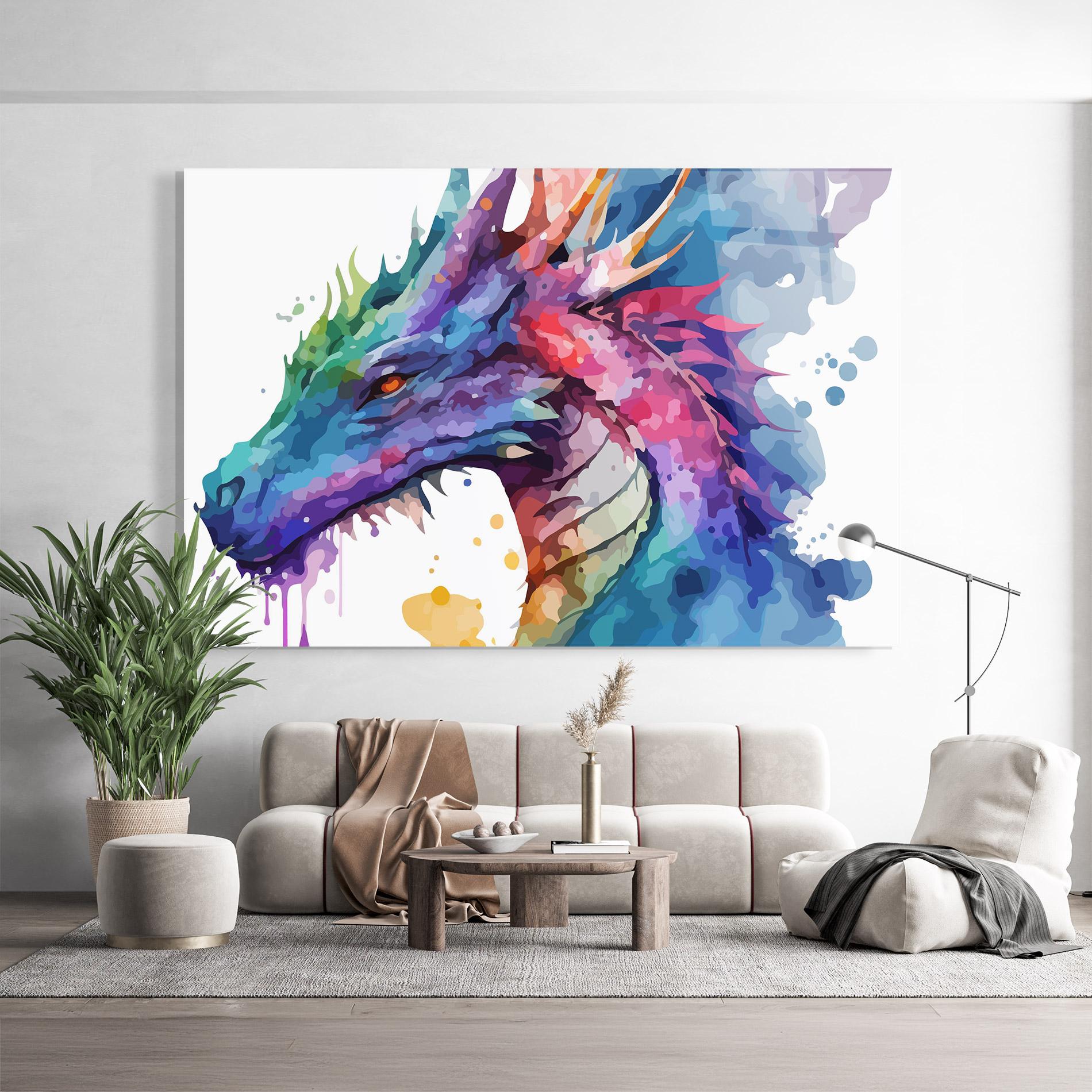 Üvegkép Colourful Dragon mockup 9
