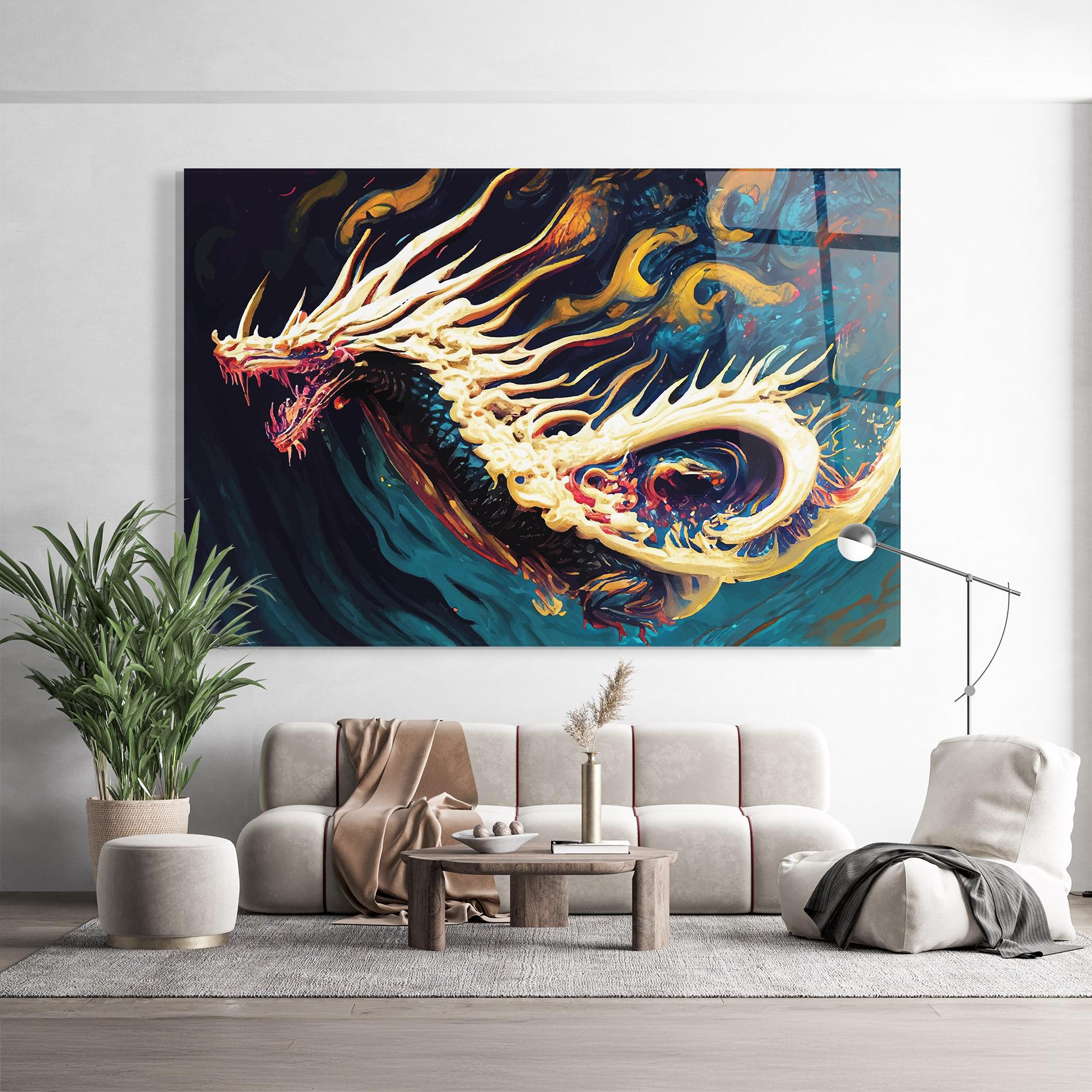 Üvegkép Flying Acrylic Dragon mockup 9