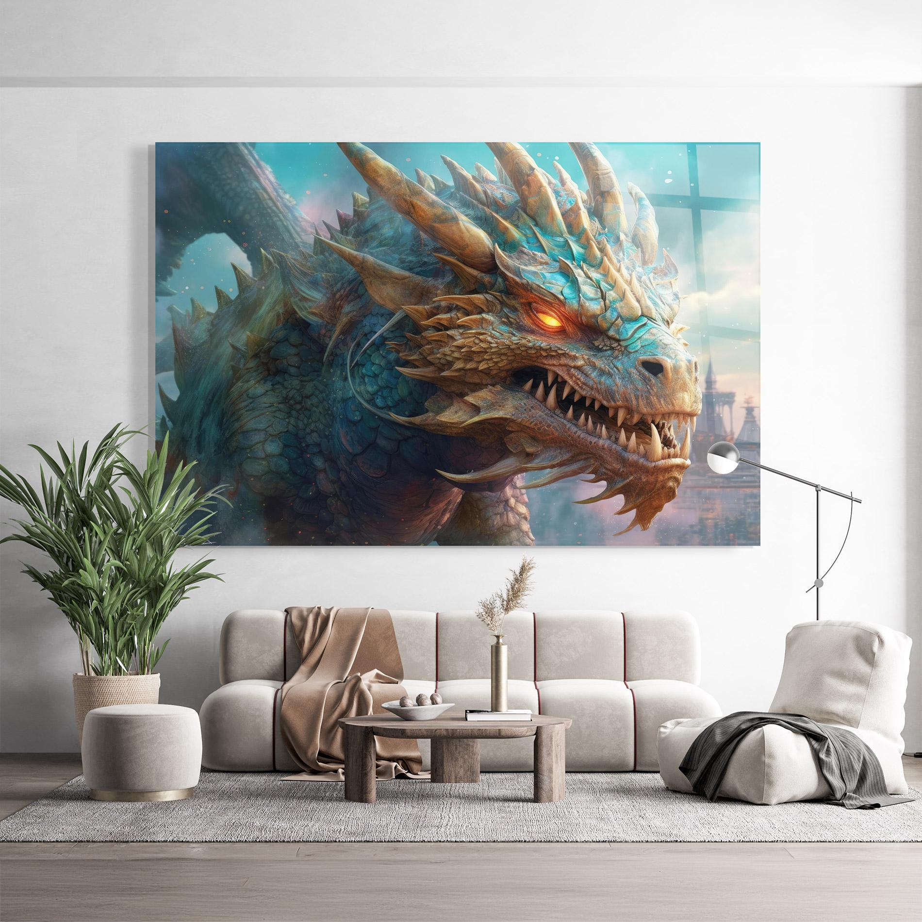 Üvegkép Pretty Blue Dragon mockup 9