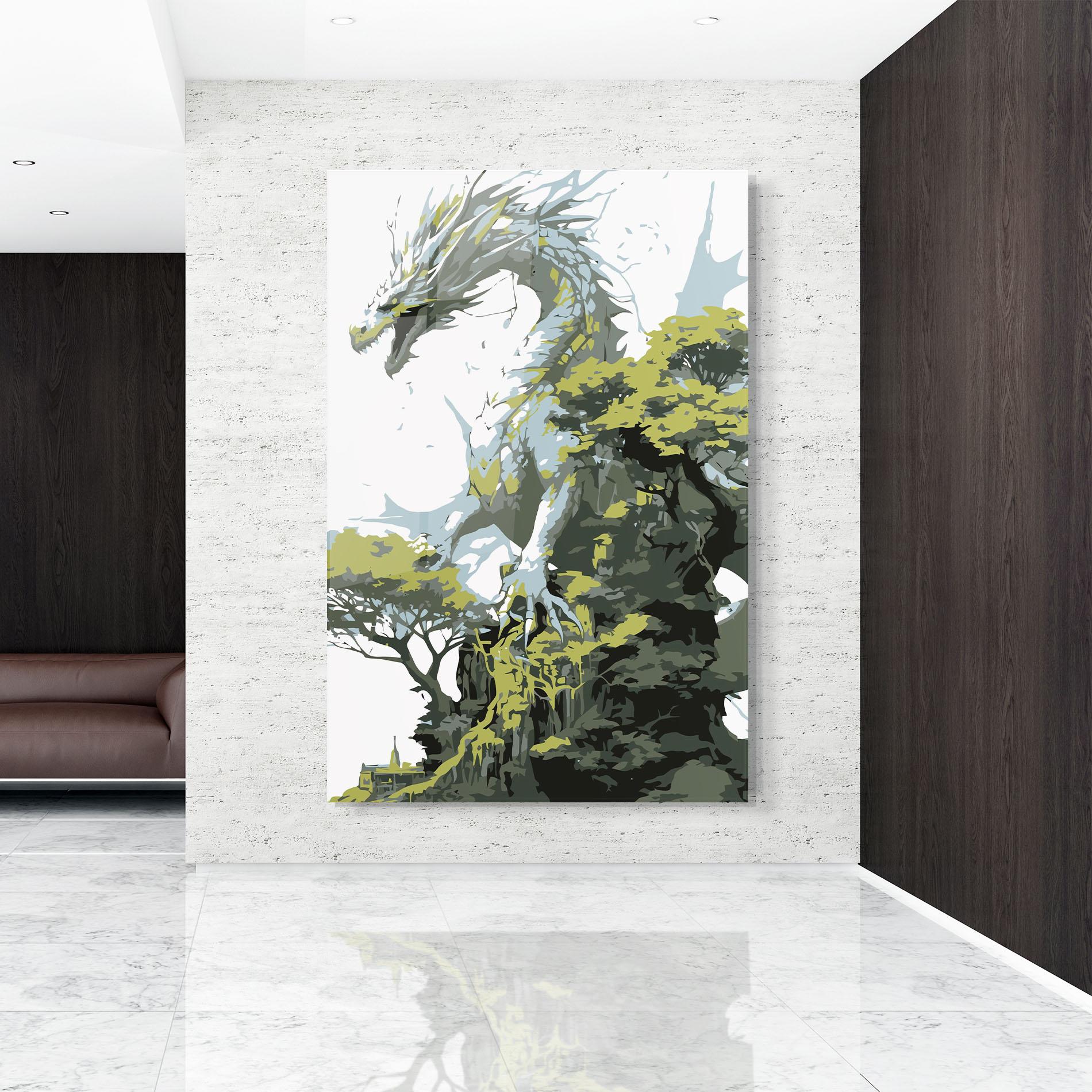 Üvegkép Grey Nature Dragon mockup 9